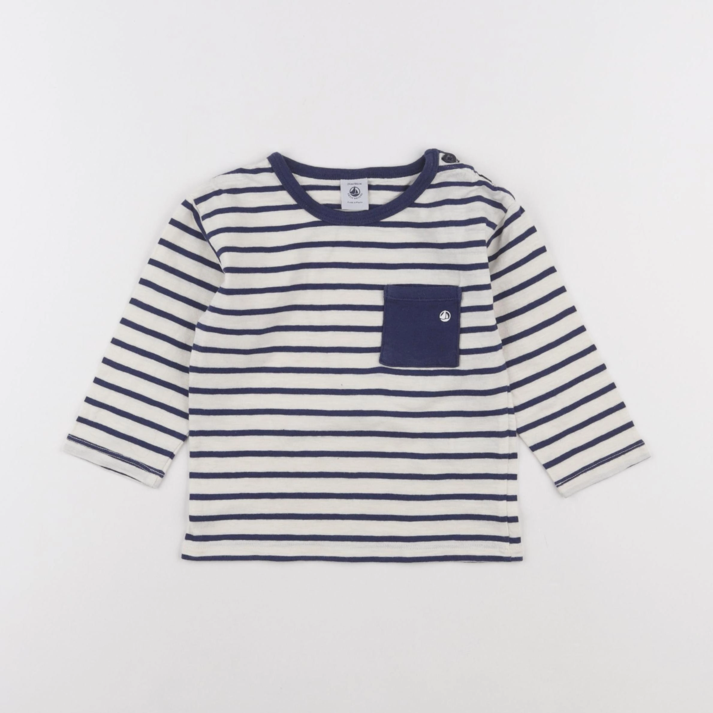 Petit Bateau - tee-shirt bleu - 24 mois