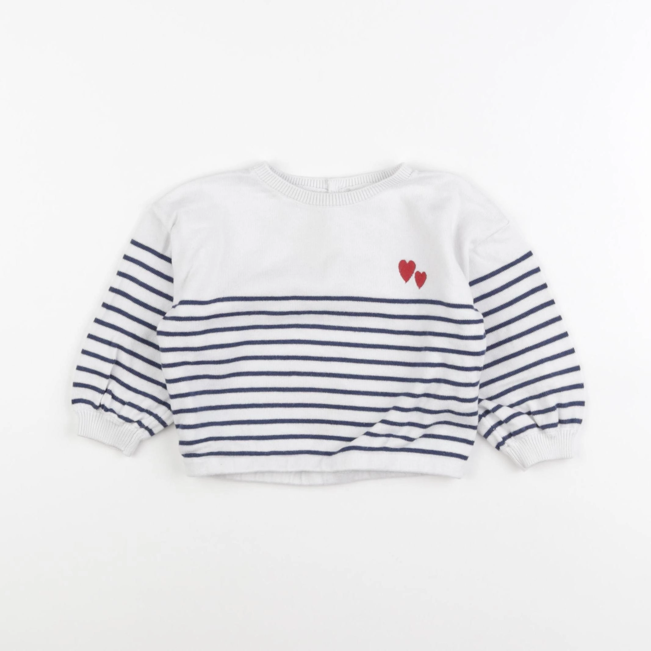 Vertbaudet - pull blanc - 12 mois