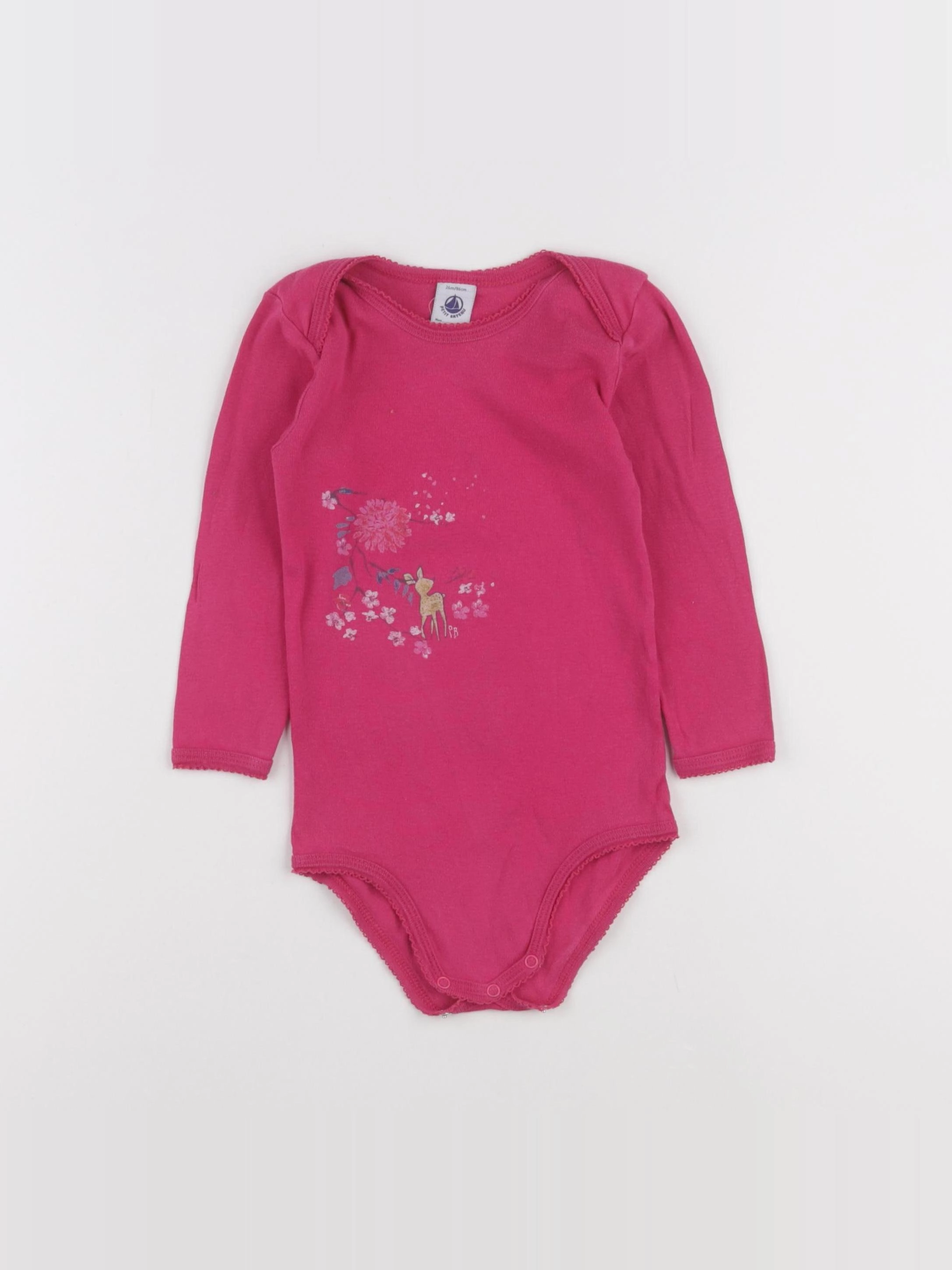 Petit Bateau - body rose - 24 mois