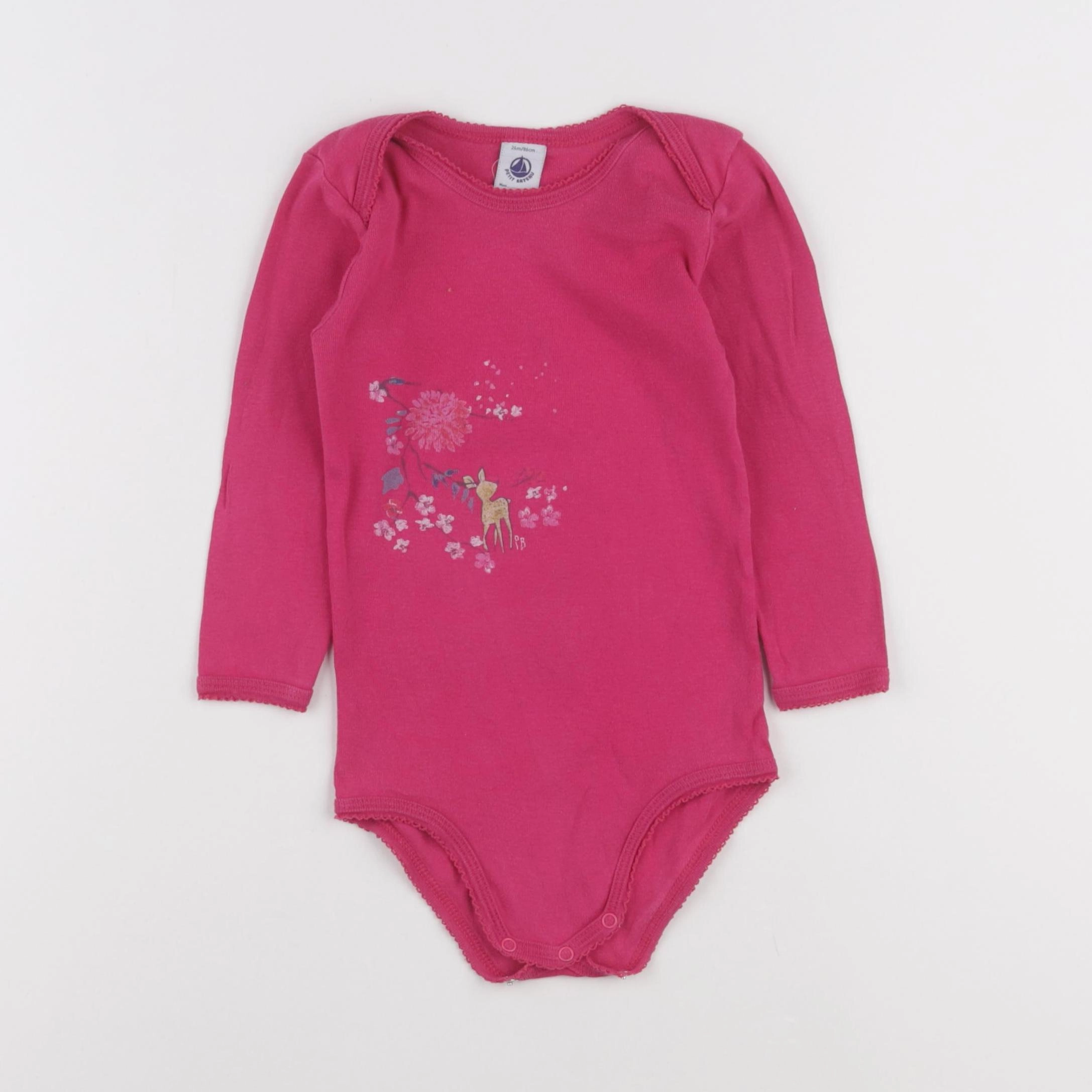 Petit Bateau - body rose - 24 mois