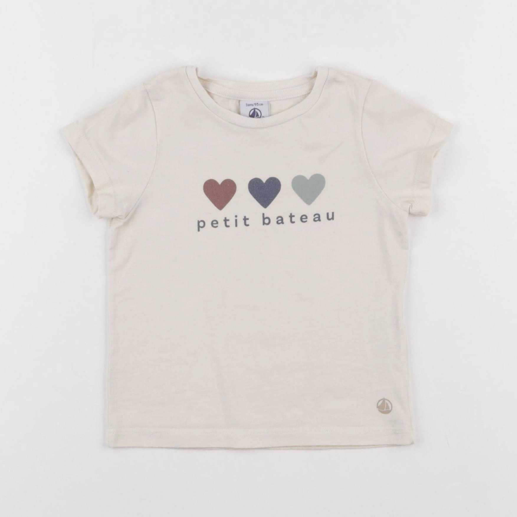 Petit Bateau - tee-shirt beige - 3 ans