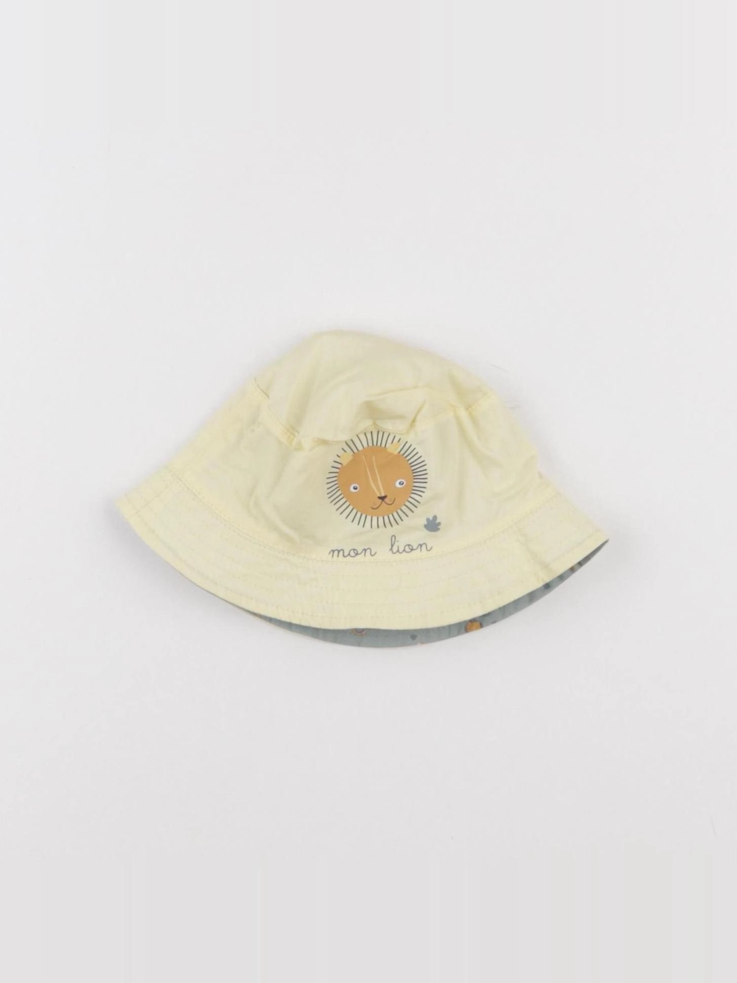 Vertbaudet - chapeau réversible vert, jaune - 3/6 mois