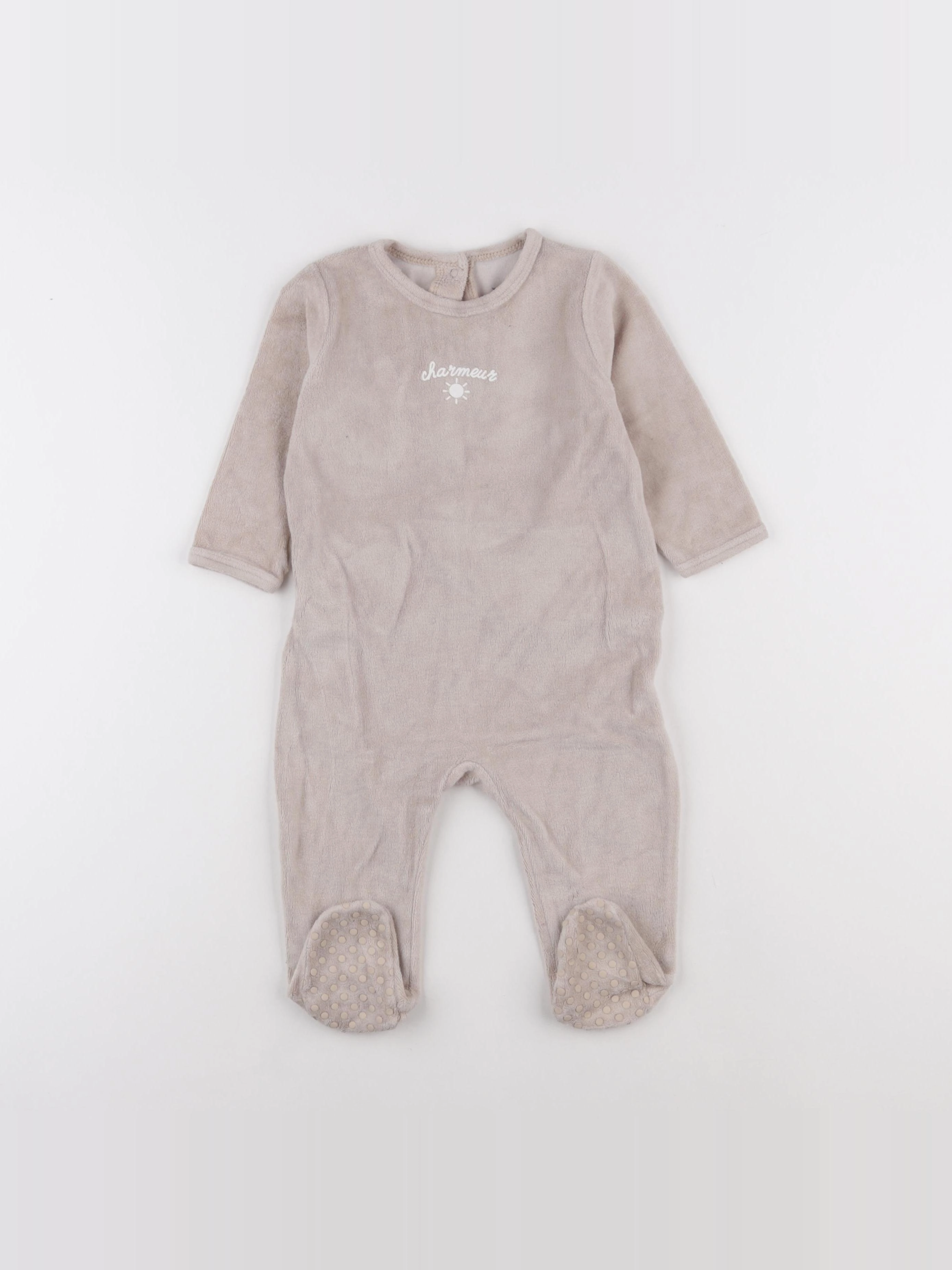 Vertbaudet - pyjama velours marron - 12 mois