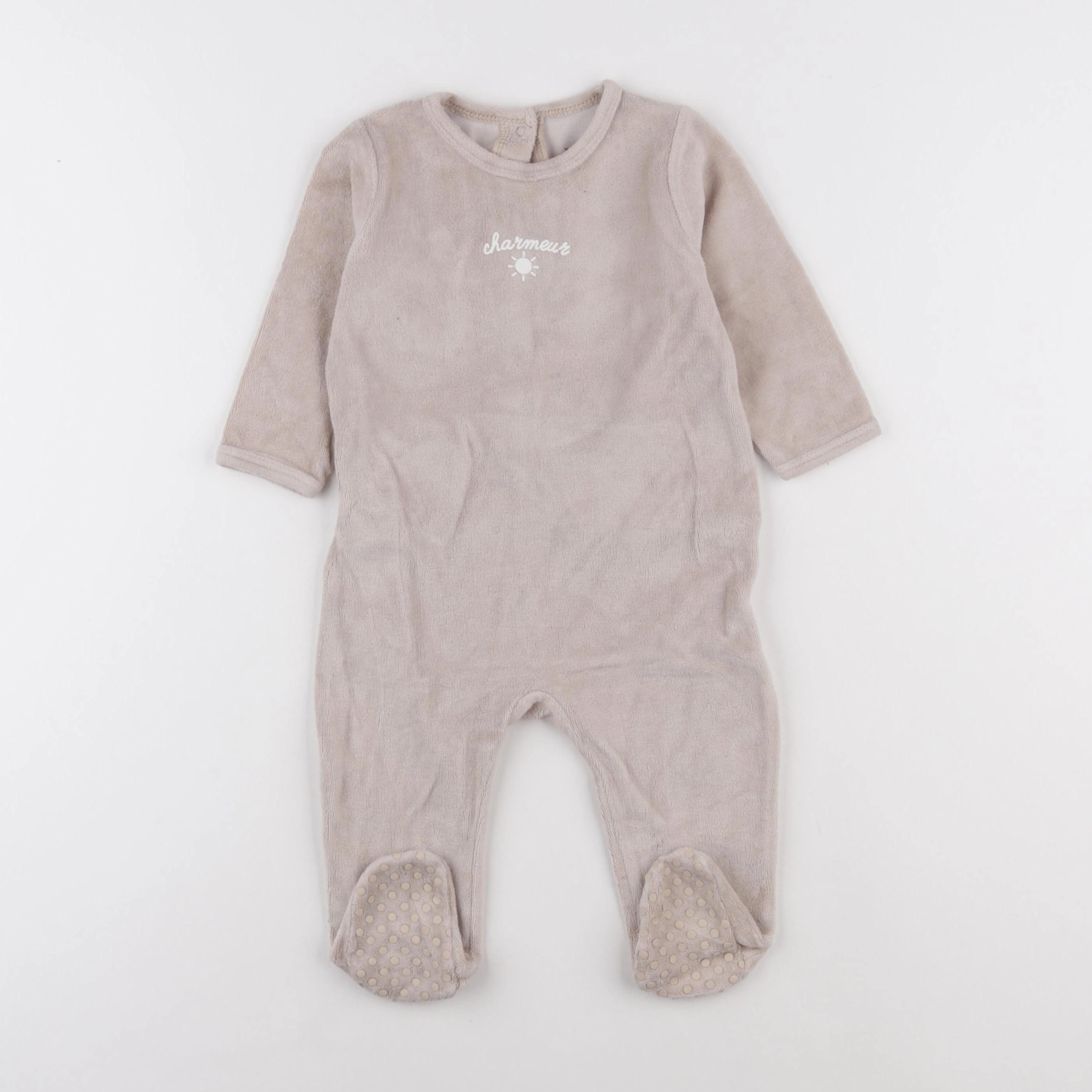 Vertbaudet - pyjama velours marron - 12 mois
