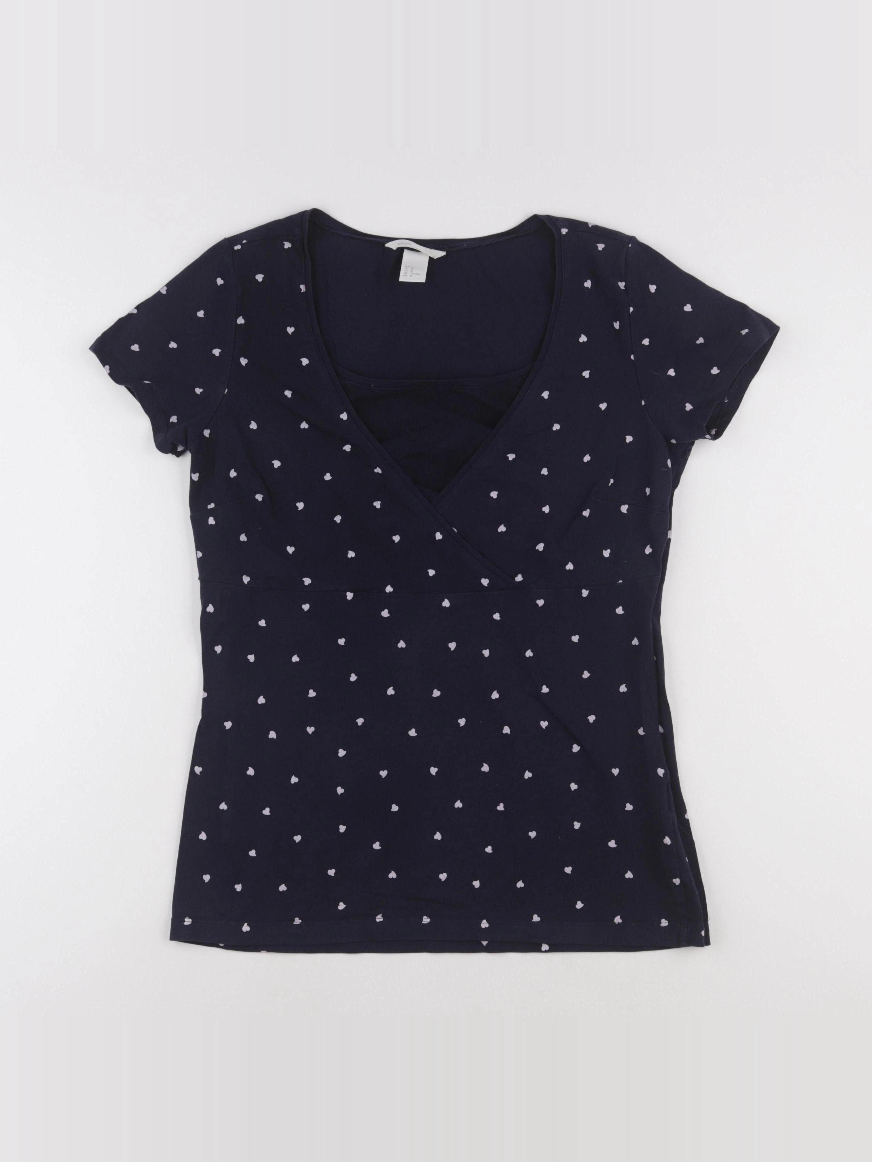 H&M - tee-shirt allaitement, grossesse bleu - m