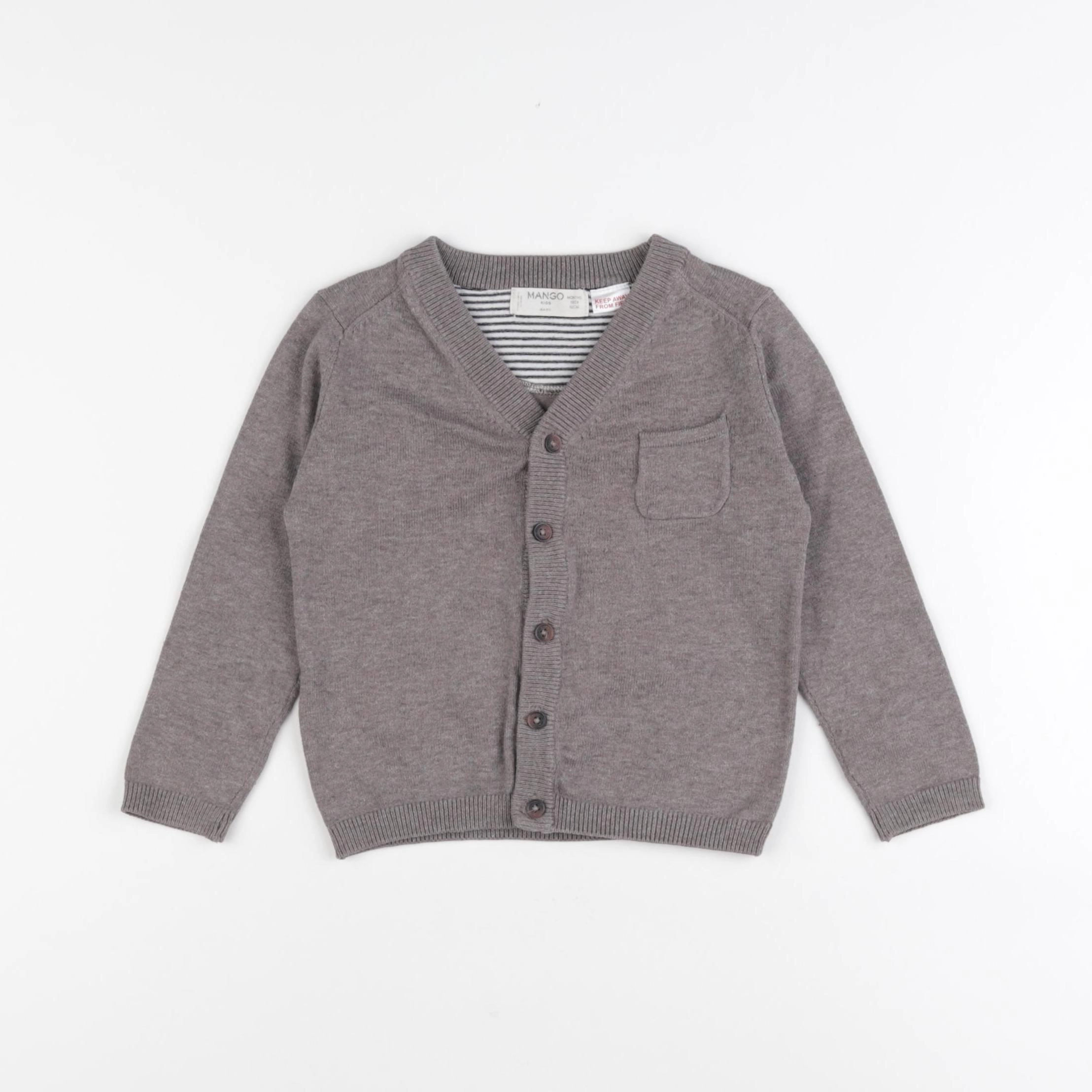 Mango - gilet marron - 18/24 mois