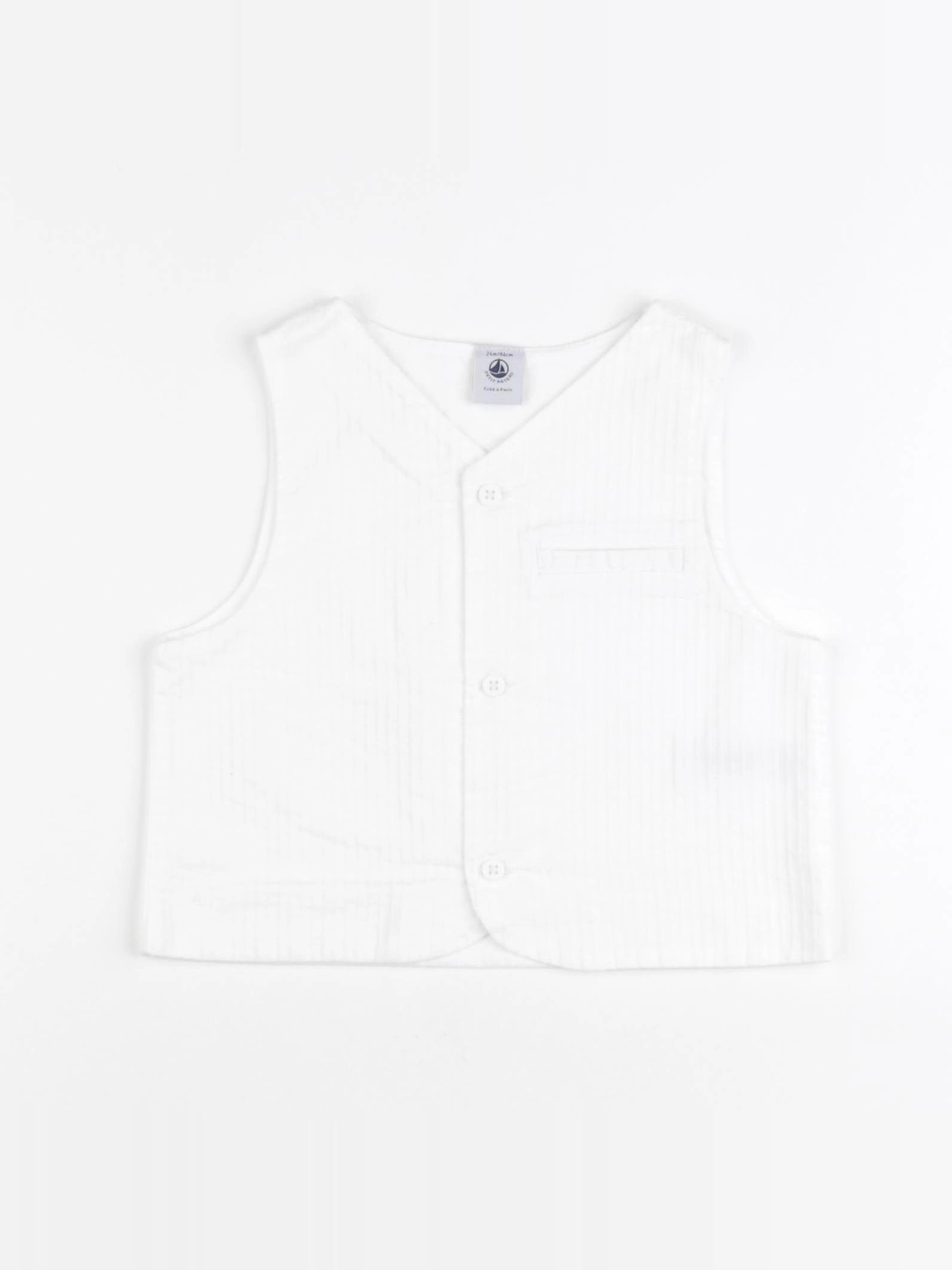 Petit Bateau - gilet blanc - 24 mois
