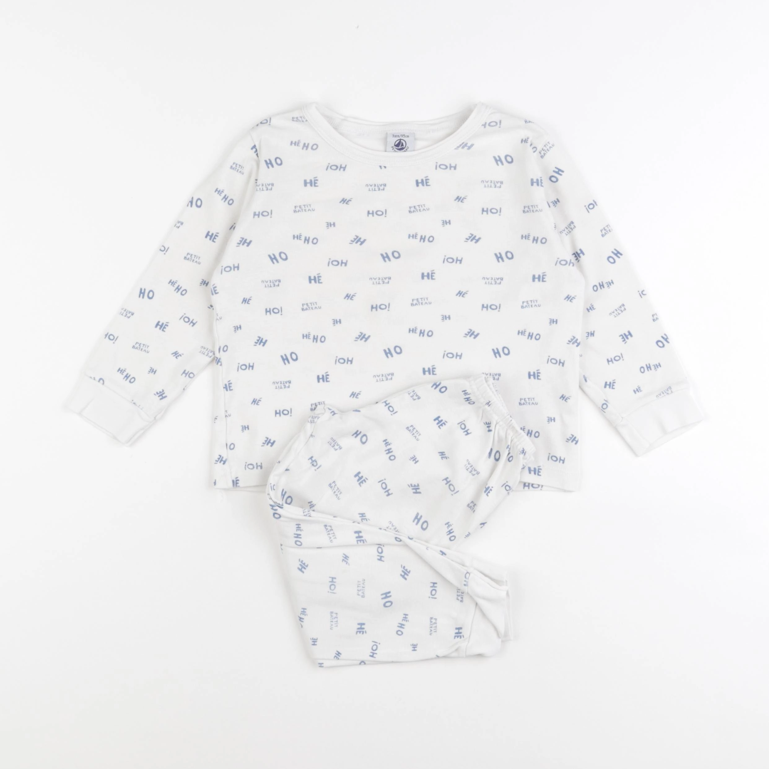 Petit Bateau - pyjama coton blanc - 3 ans