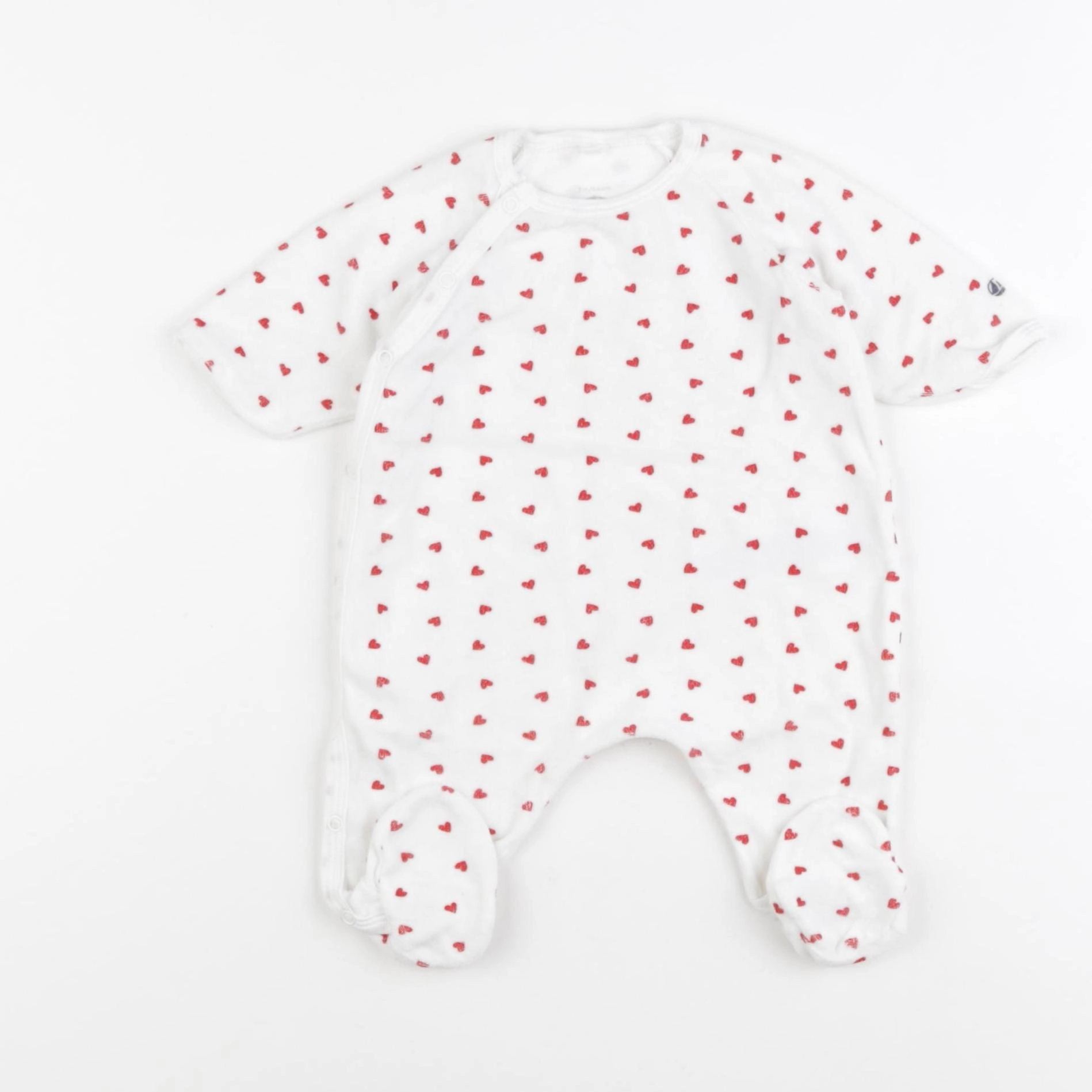 Petit Bateau - pyjama coton blanc - 1 mois