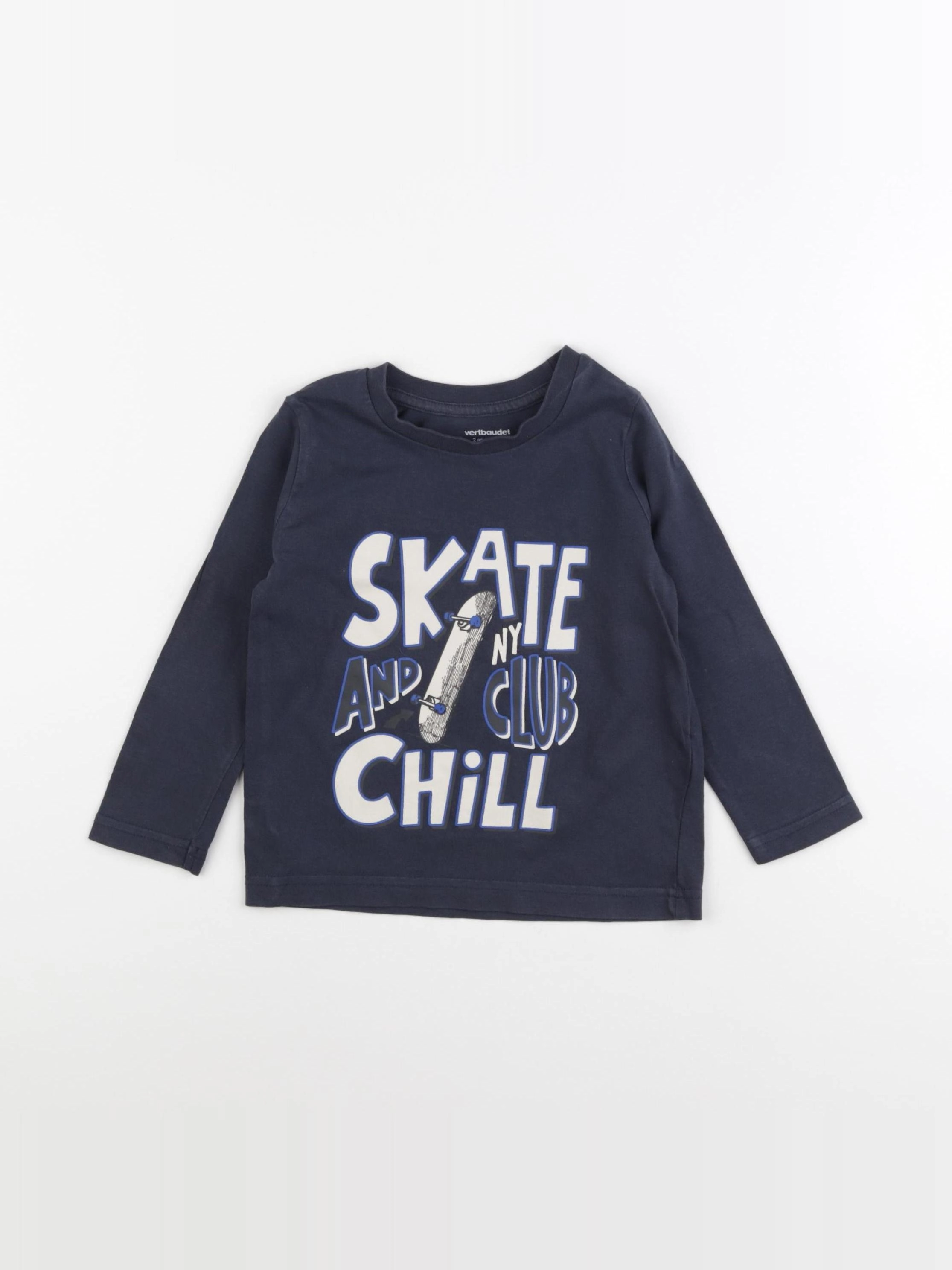 Vertbaudet - tee-shirt bleu - 2 ans