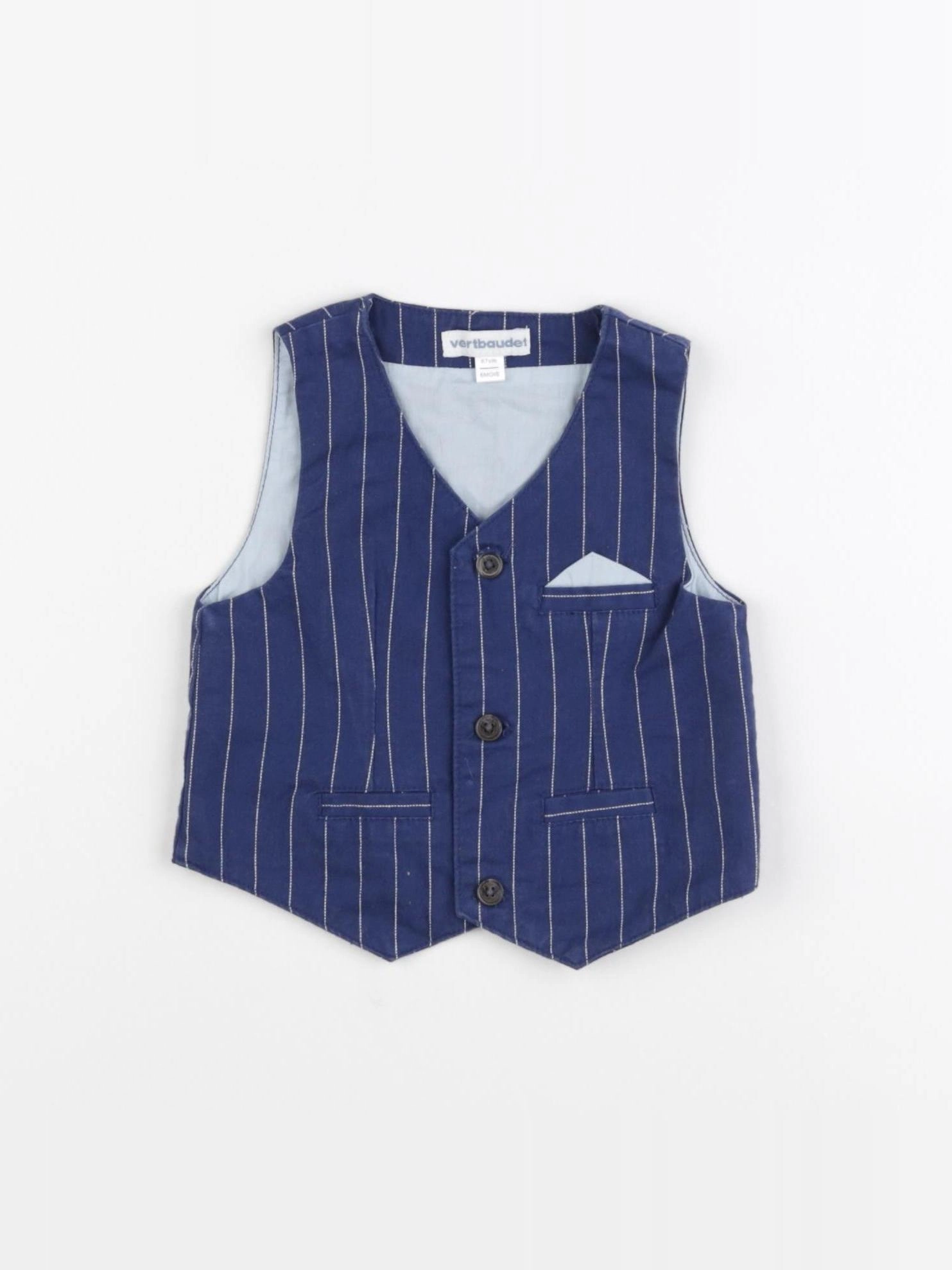 Vertbaudet - gilet bleu - 6 mois