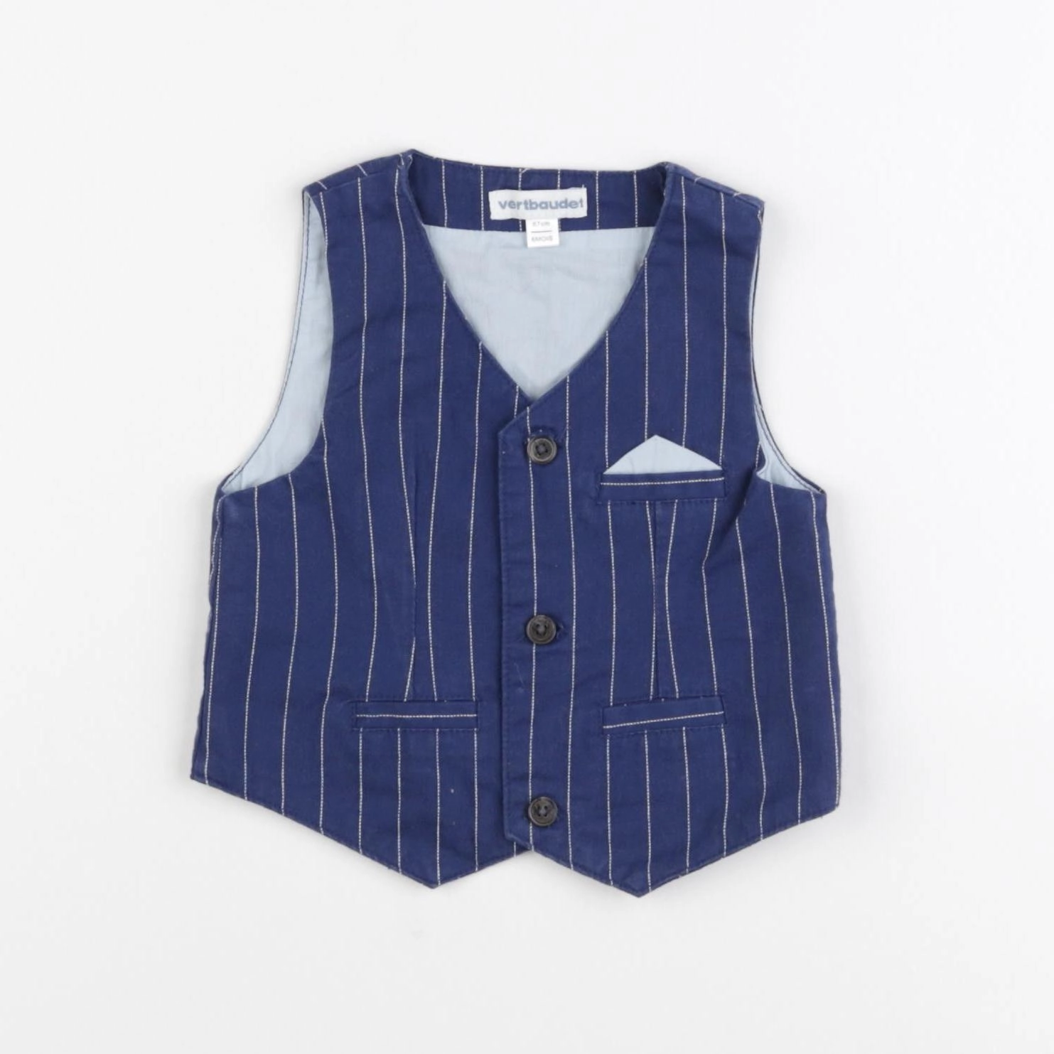 Vertbaudet - gilet bleu - 6 mois