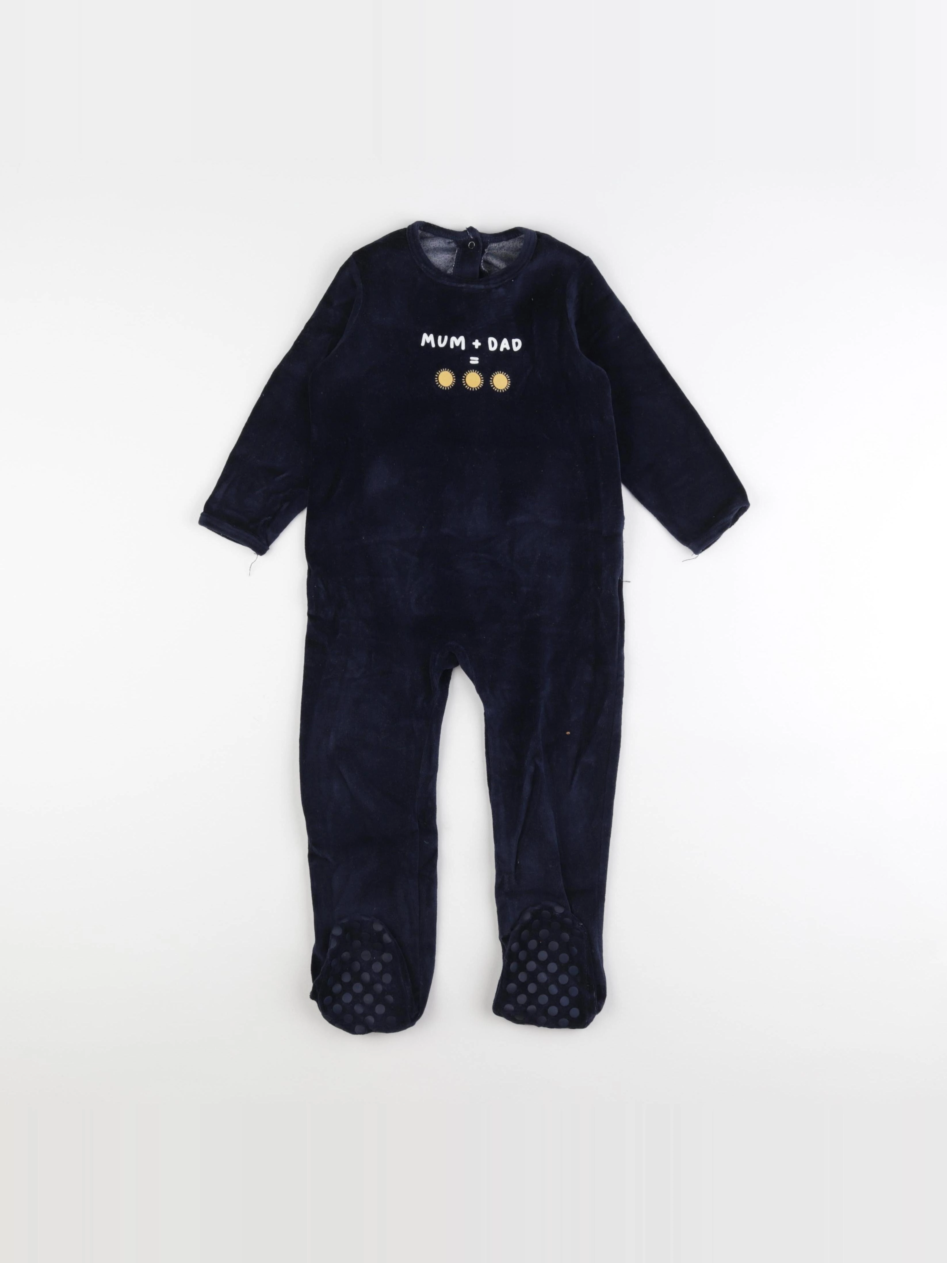 Vertbaudet - pyjama velours bleu - 3 ans