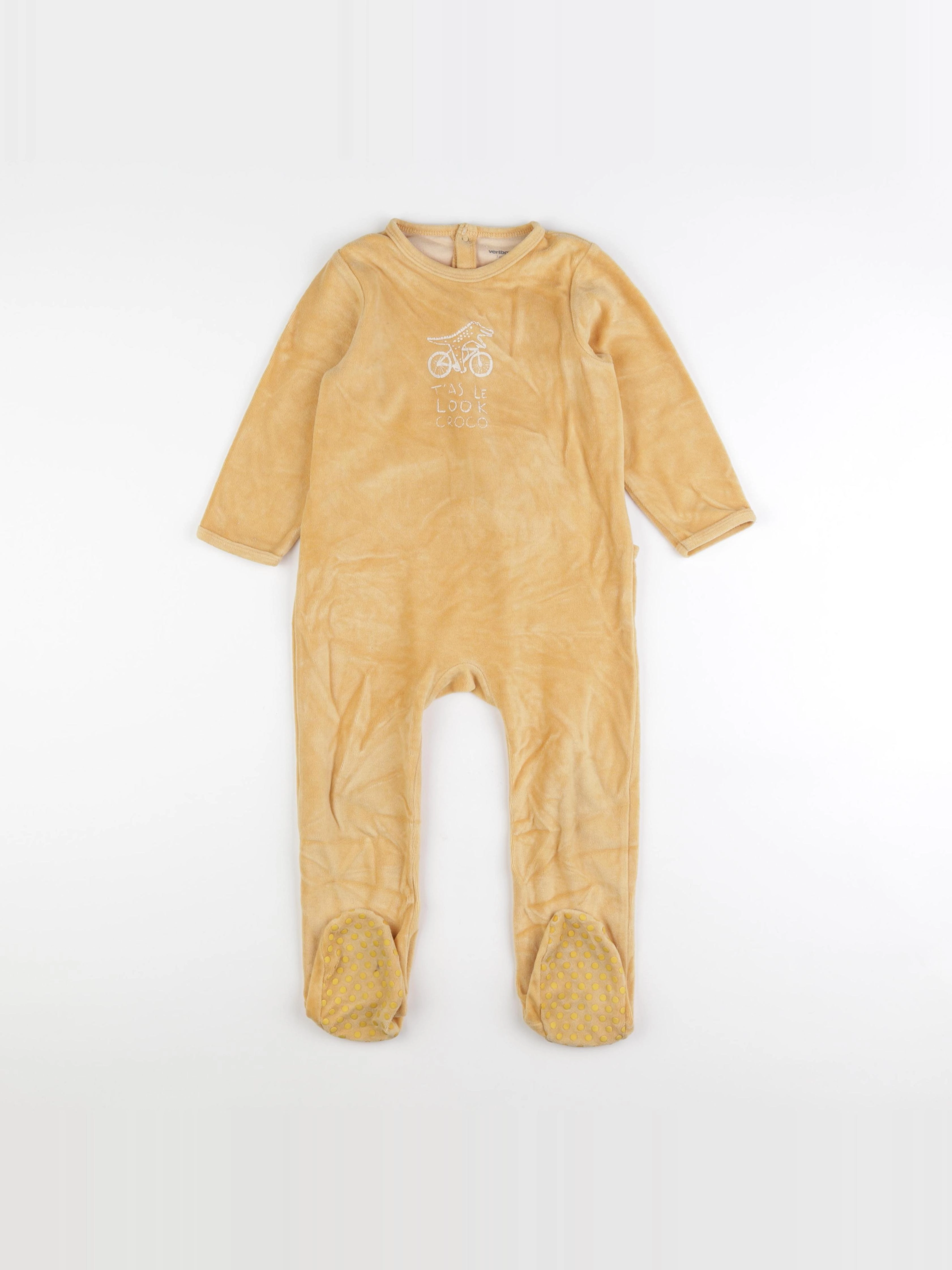 Vertbaudet - pyjama velours jaune - 3 ans