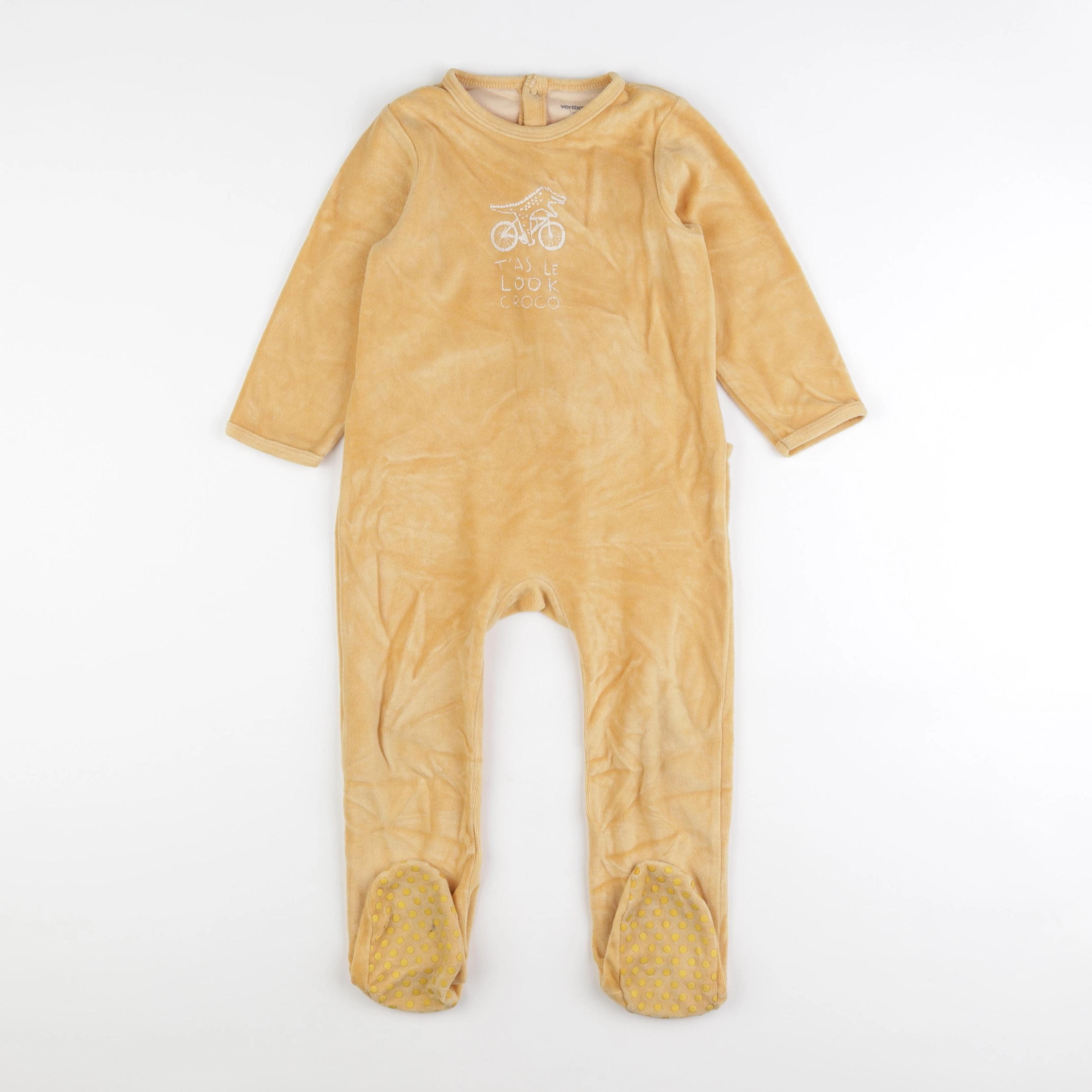 Vertbaudet - pyjama velours jaune - 3 ans