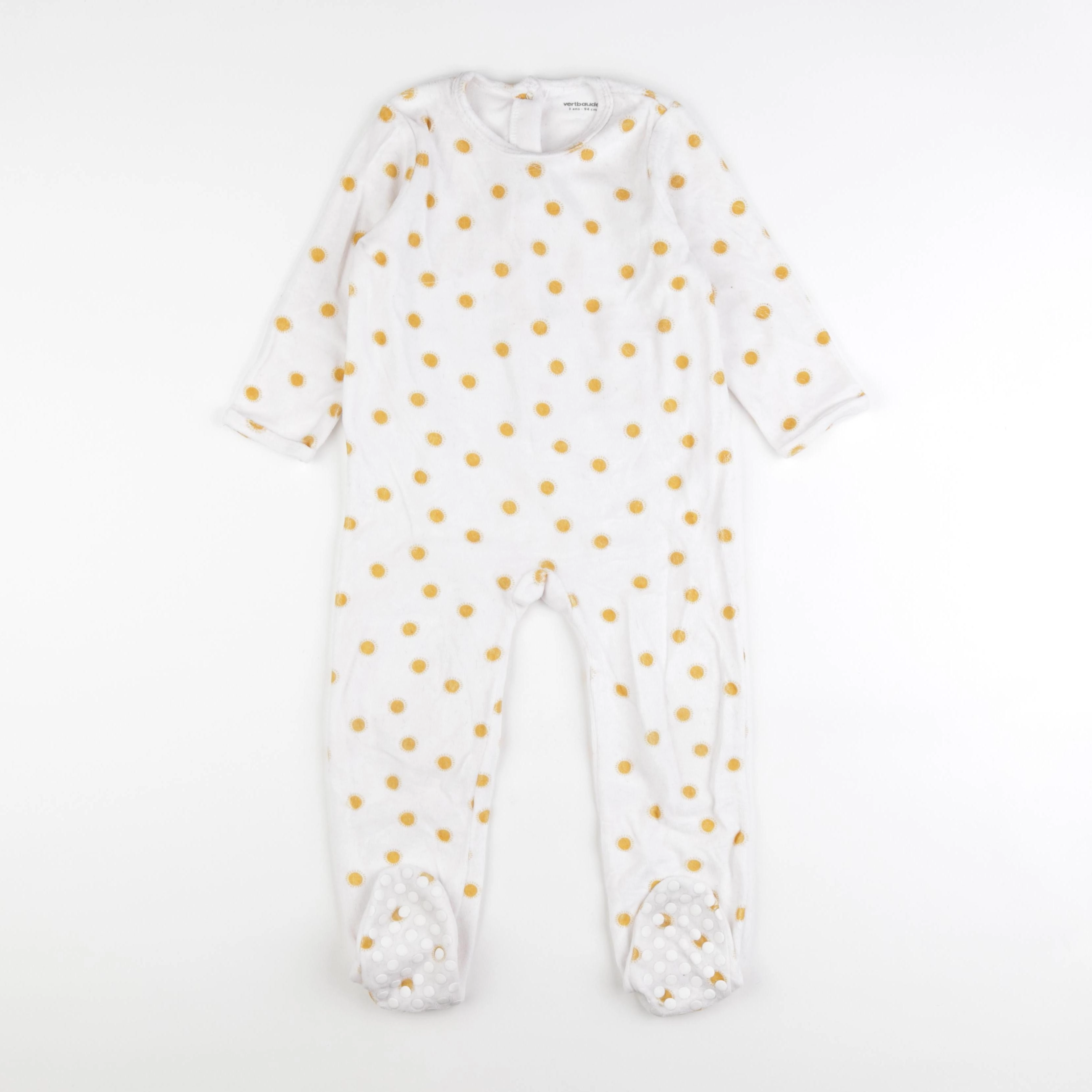 Vertbaudet - pyjama velours blanc - 3 ans