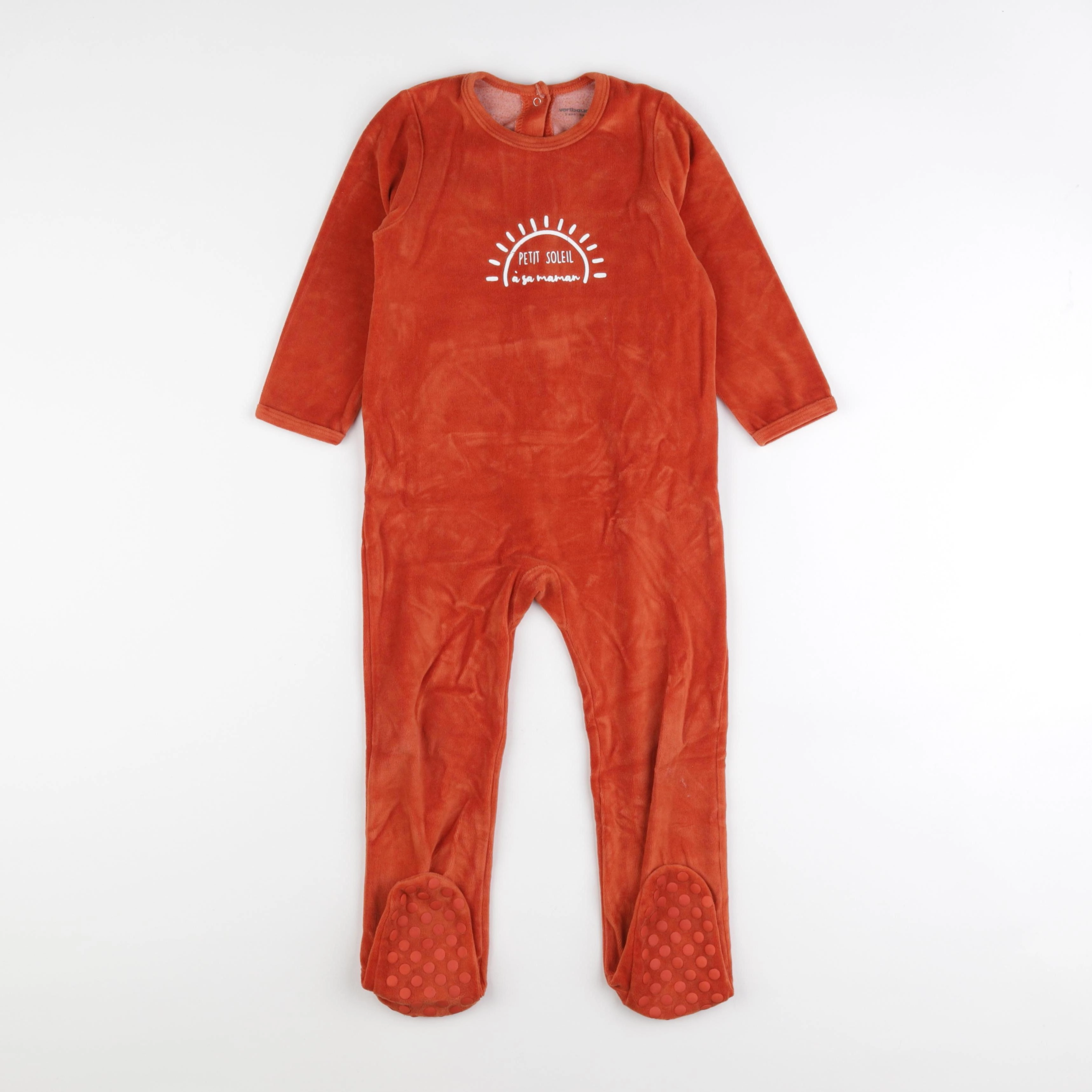 Vertbaudet - pyjama velours rouge - 3 ans