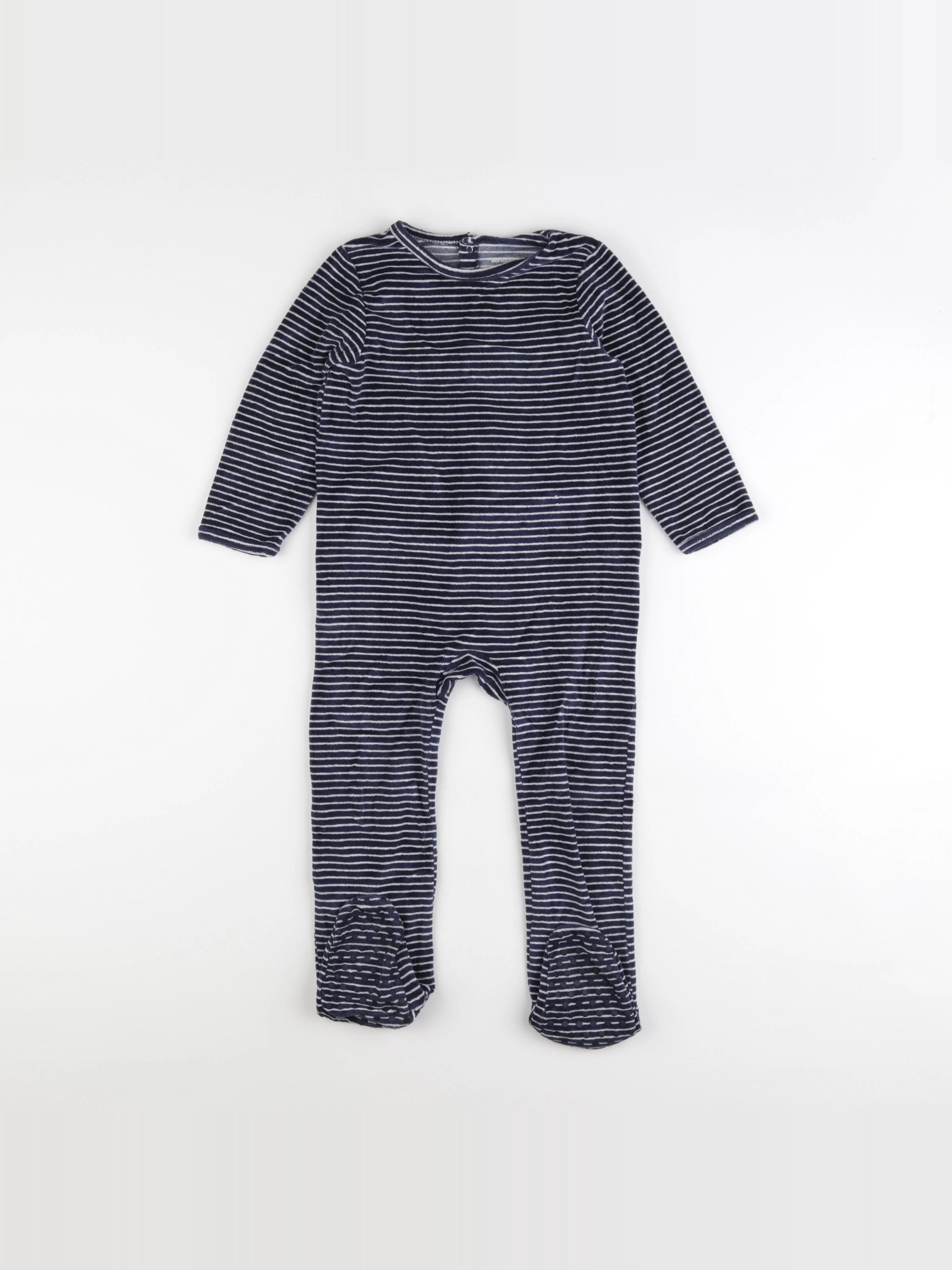 Vertbaudet - pyjama velours bleu - 3 ans