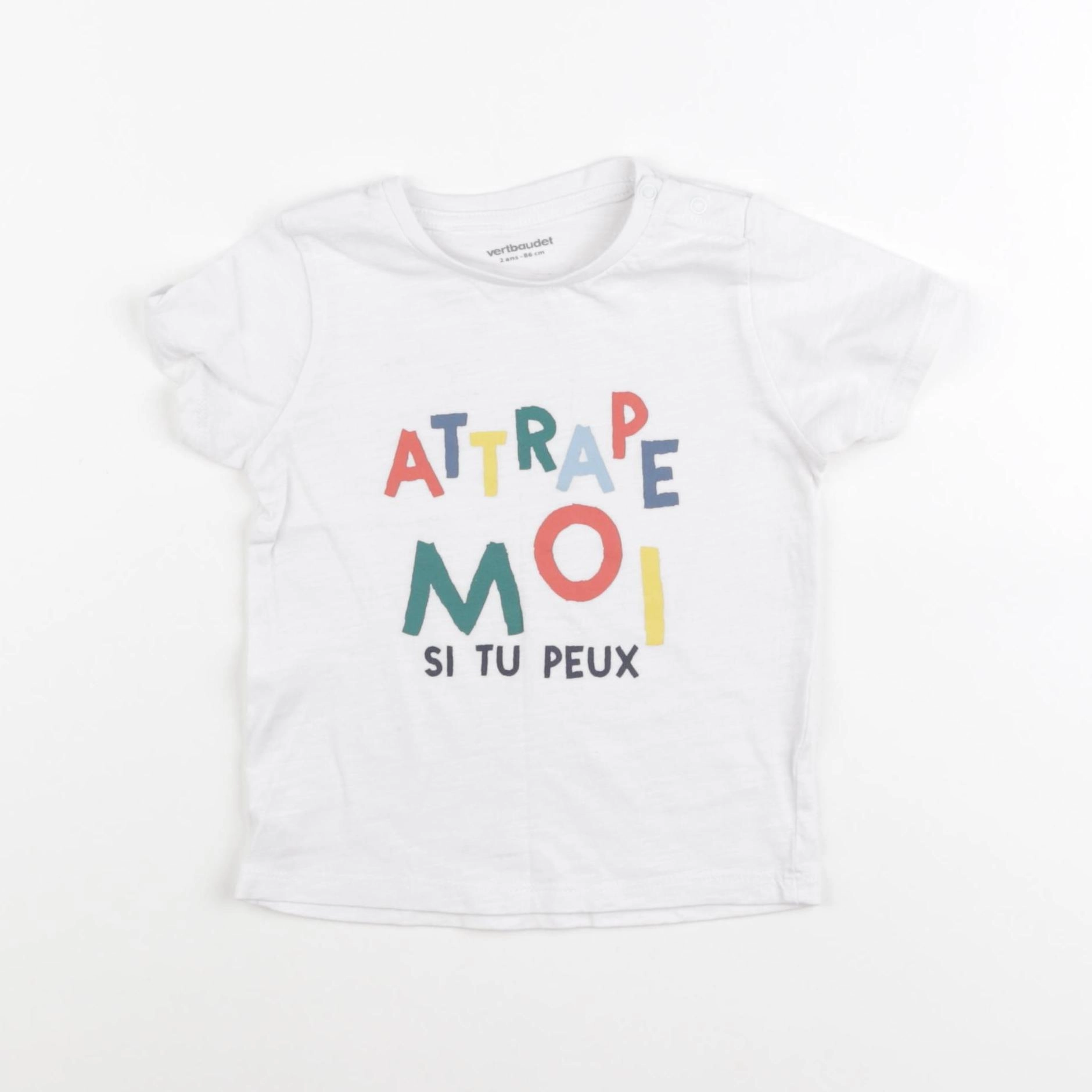 Vertbaudet - tee-shirt blanc - 2 ans
