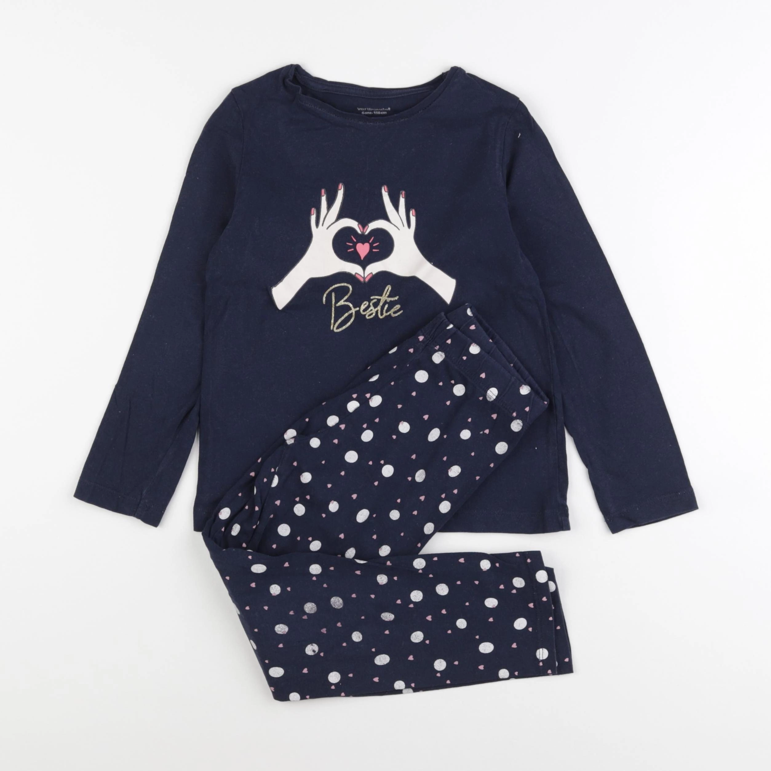 Vertbaudet - pyjama coton bleu - 6 ans