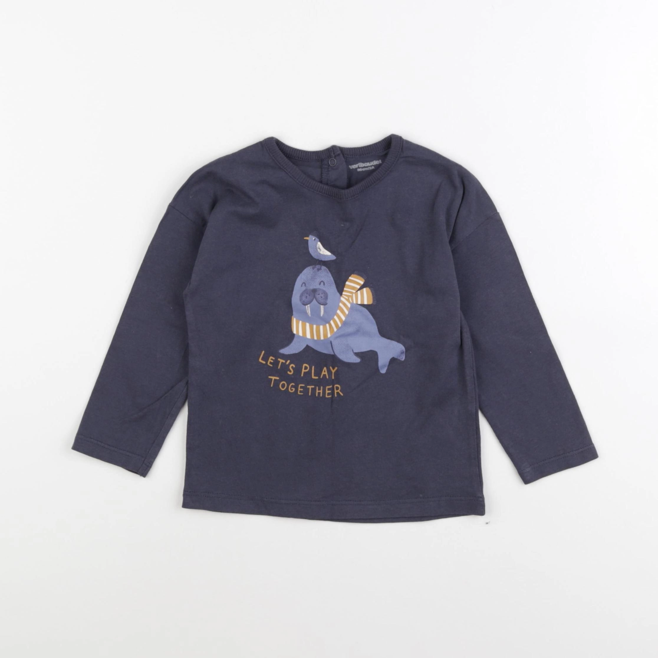 Vertbaudet - tee-shirt bleu - 2 ans