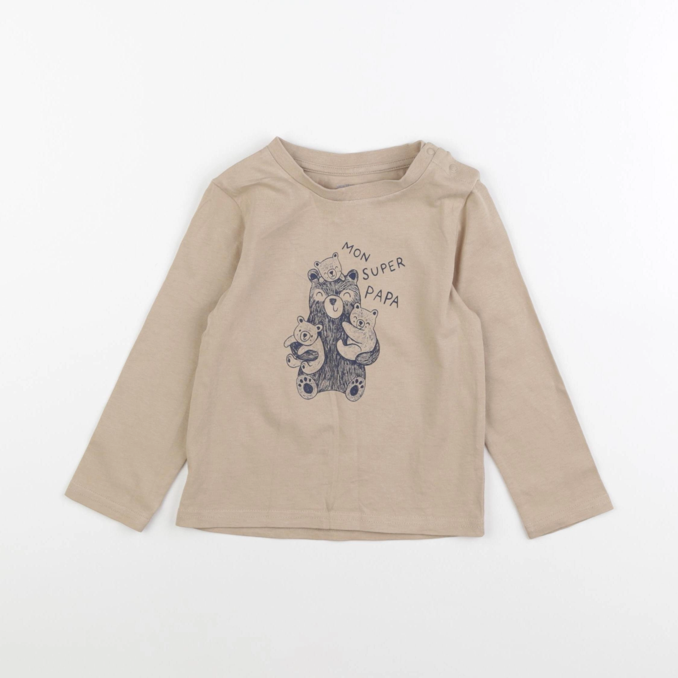 Vertbaudet - tee-shirt beige - 24 mois