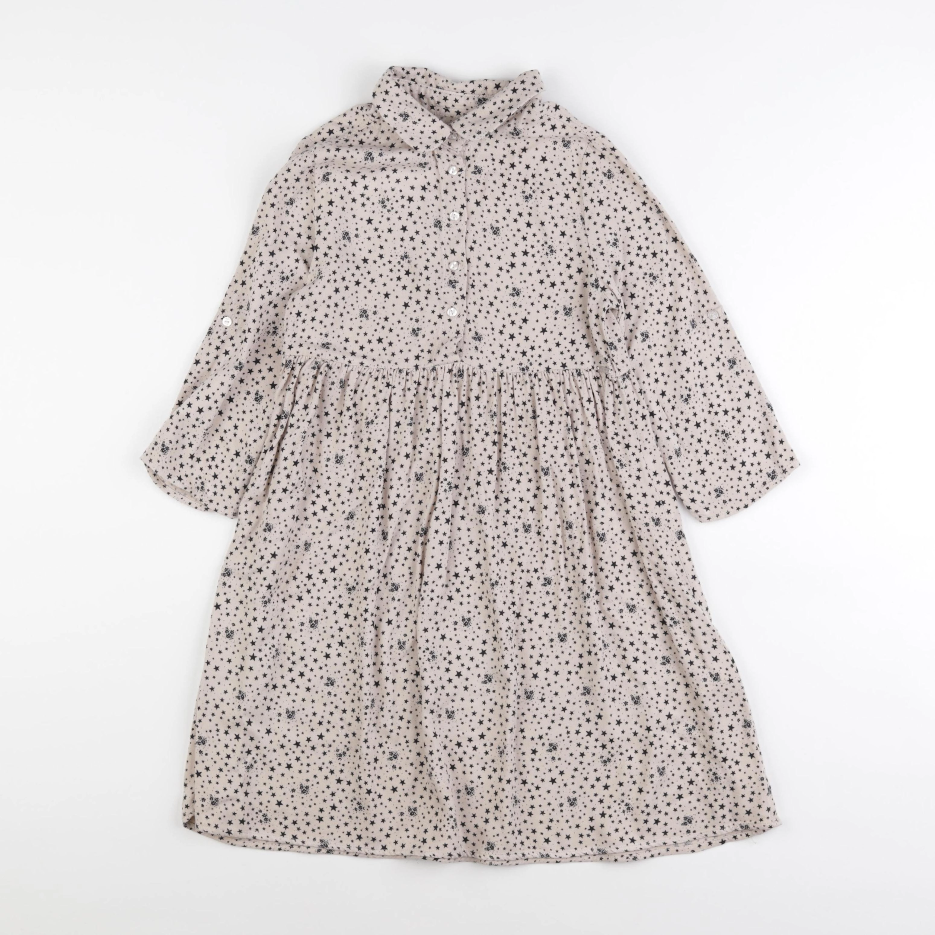 IKKS - robe beige, noir - 8 ans