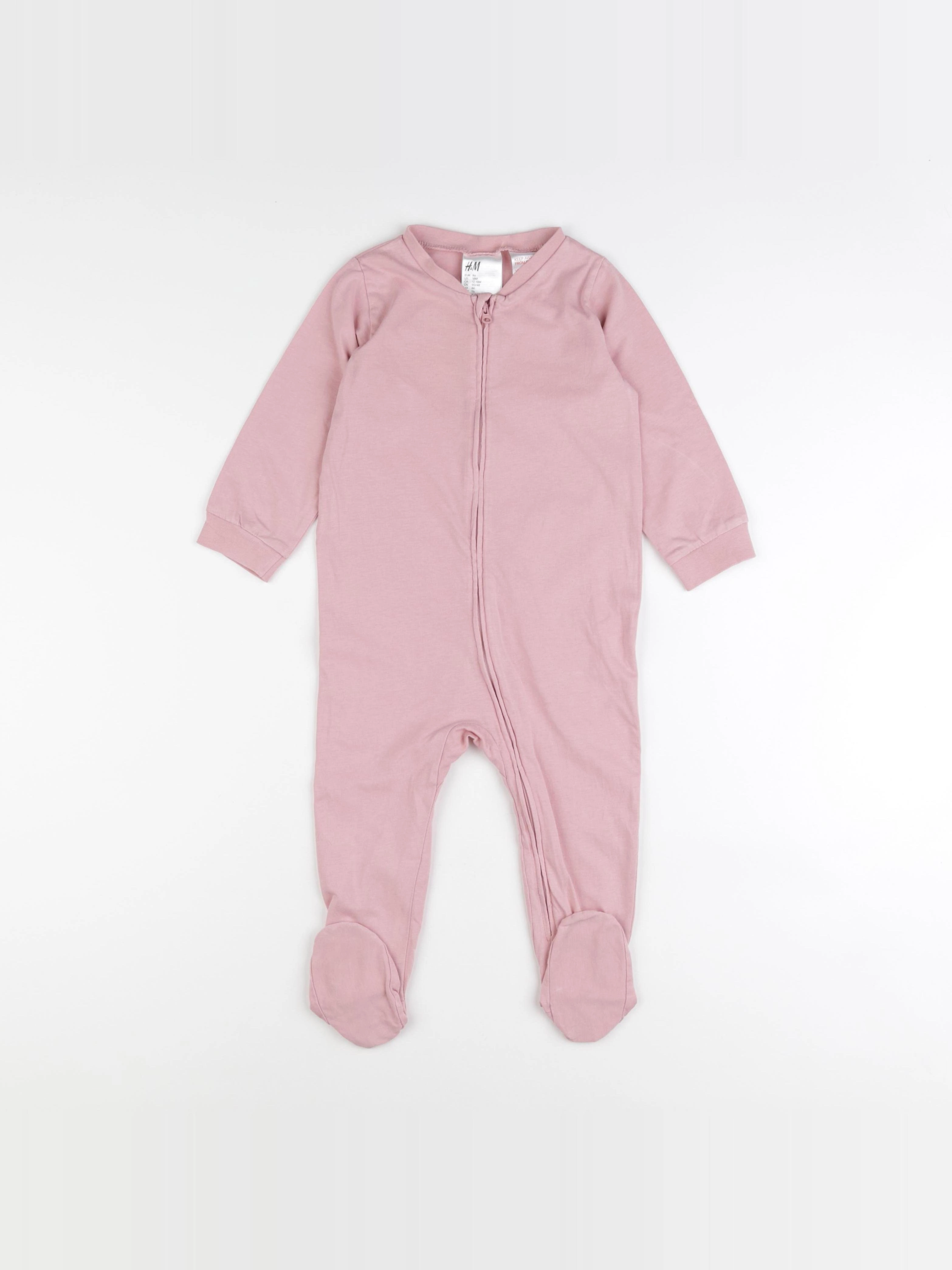 H&M - pyjama coton rose - 12/18 mois