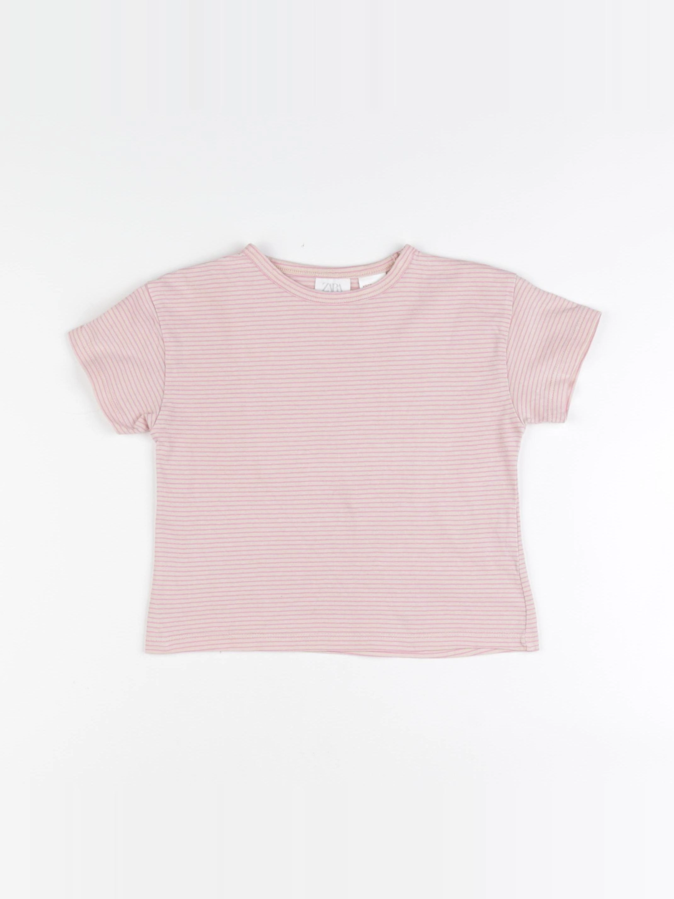 Zara - tee-shirt rose, beige - 12/18 mois