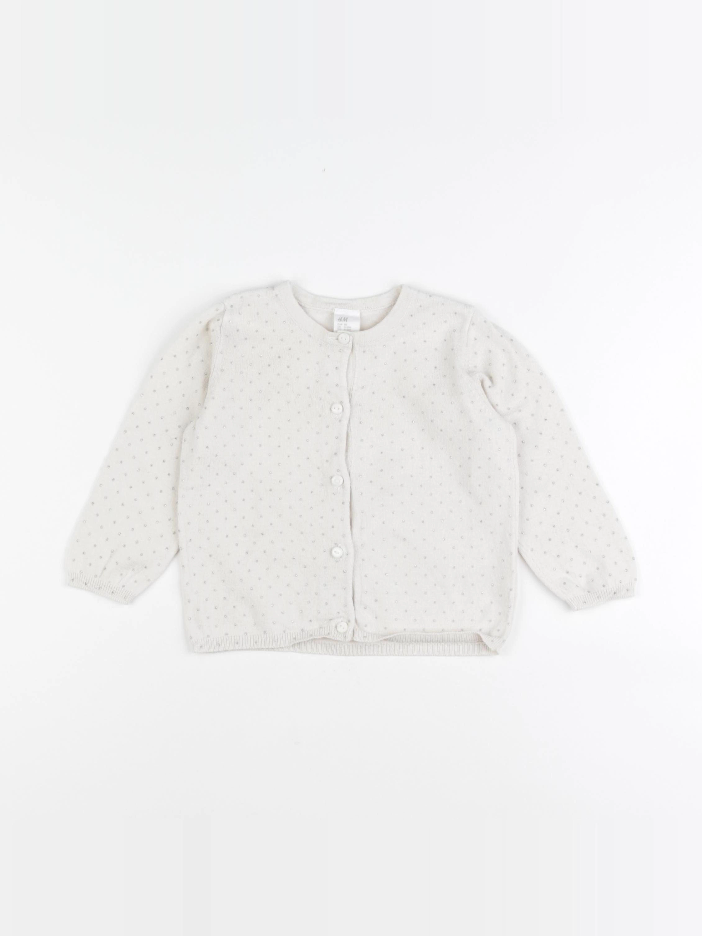 H&M - gilet blanc, argent - 9/12 mois