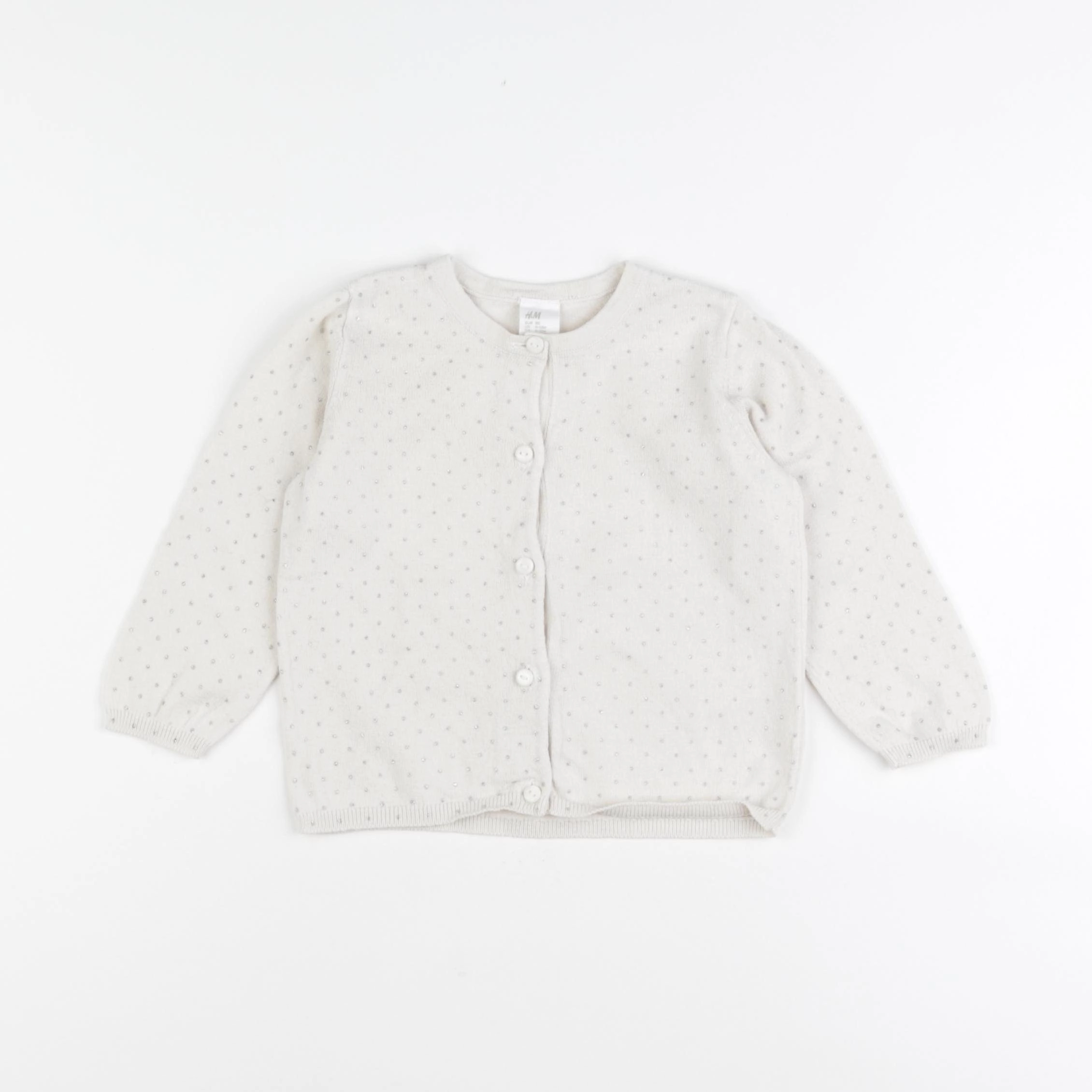 H&M - gilet blanc, argent - 9/12 mois