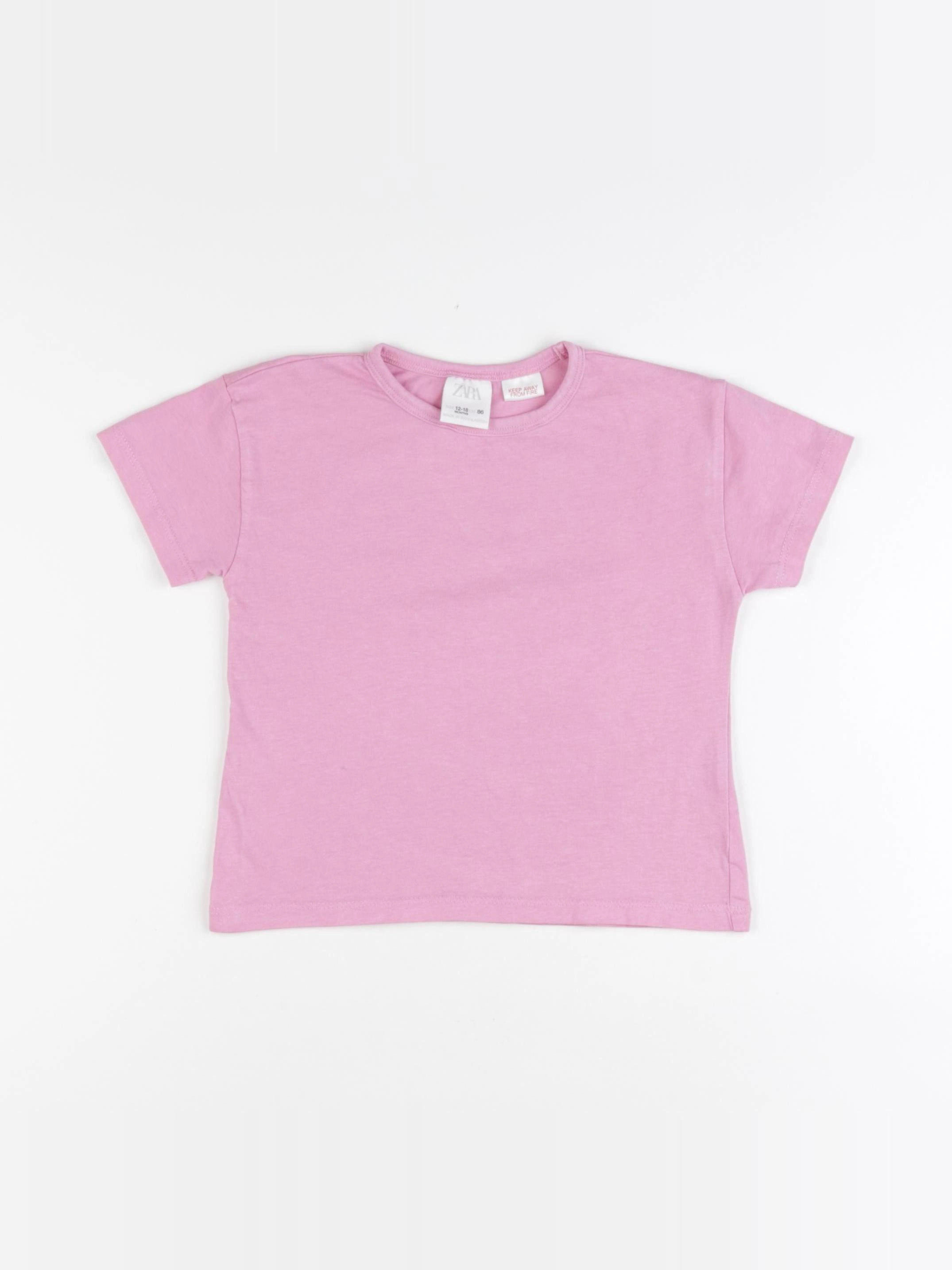 Zara - tee-shirt rose - 12/18 mois