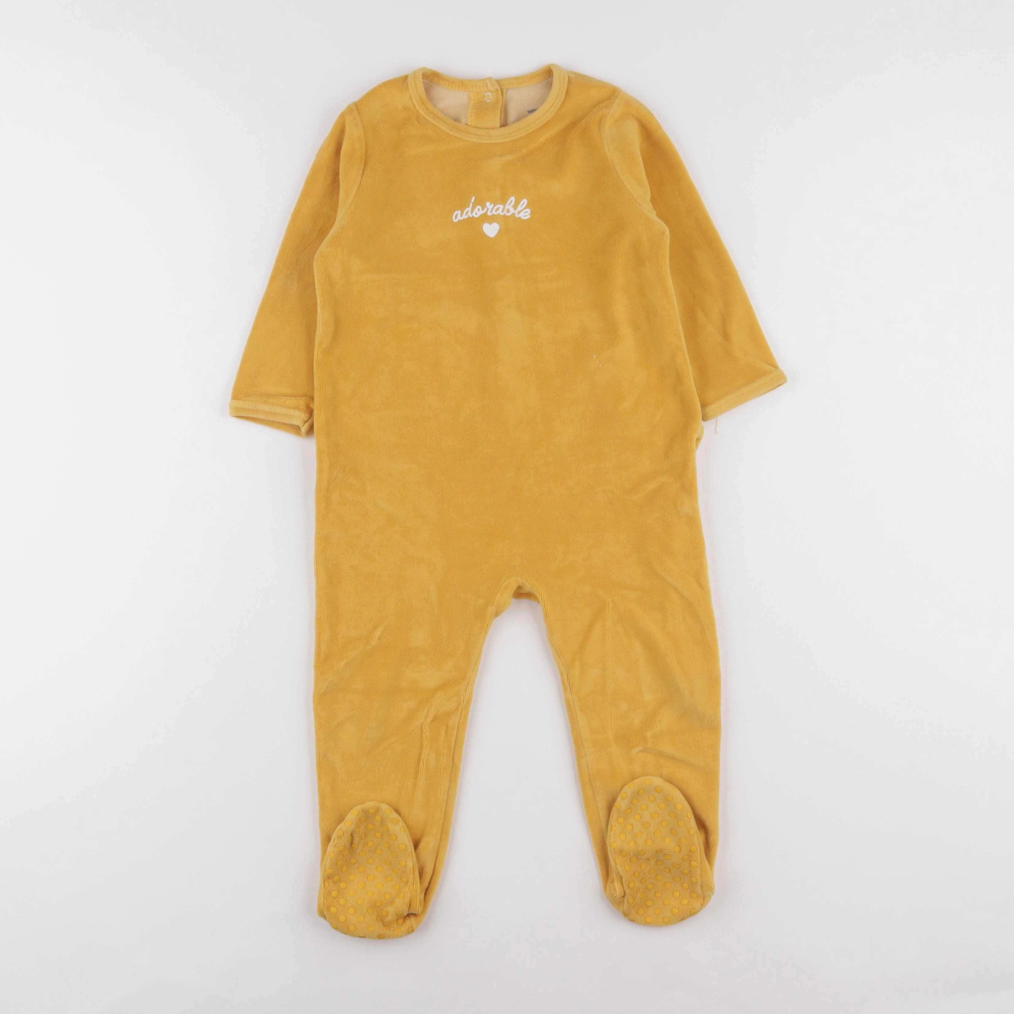 Vertbaudet - pyjama velours jaune - 2 ans