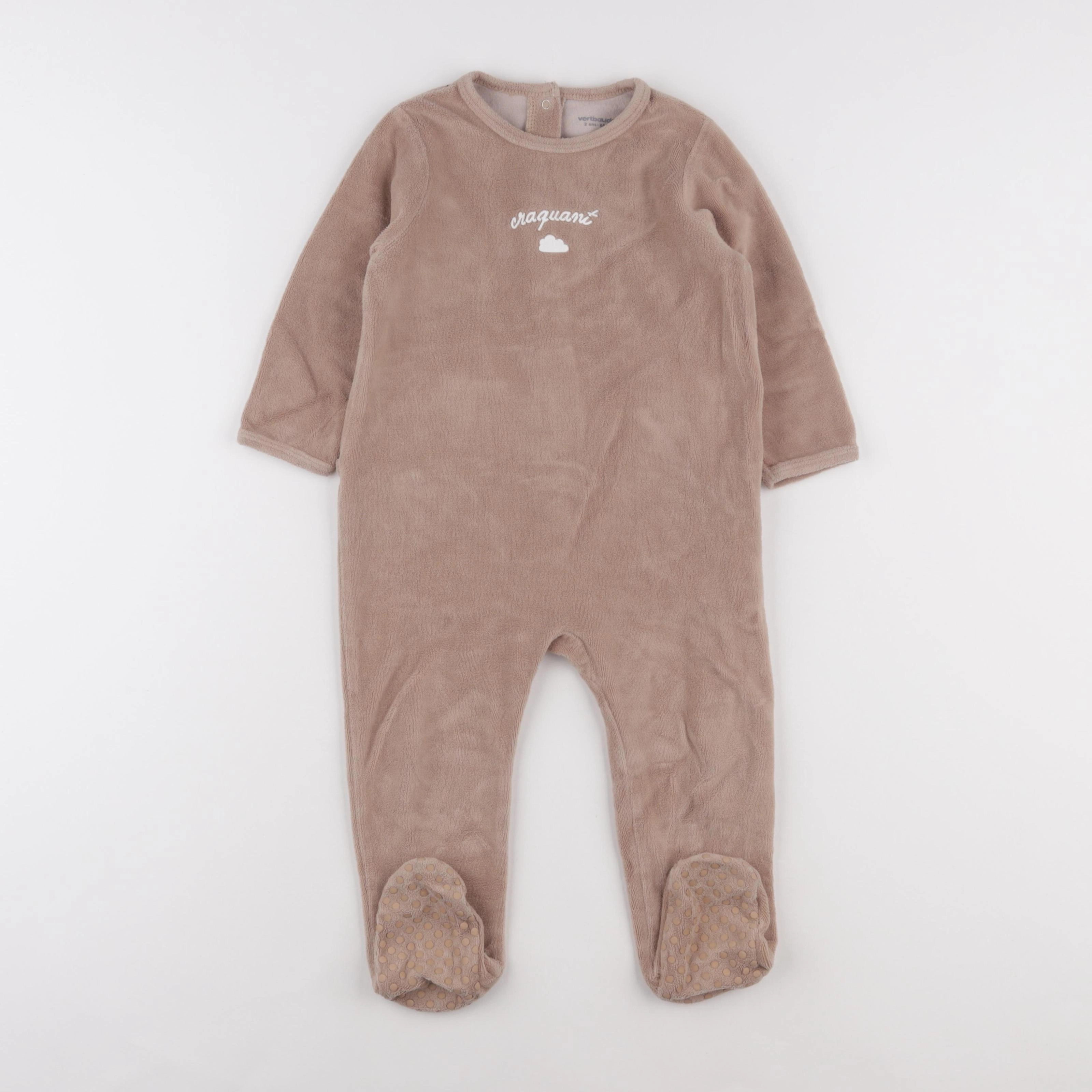 Vertbaudet - pyjama velours marron - 2 ans