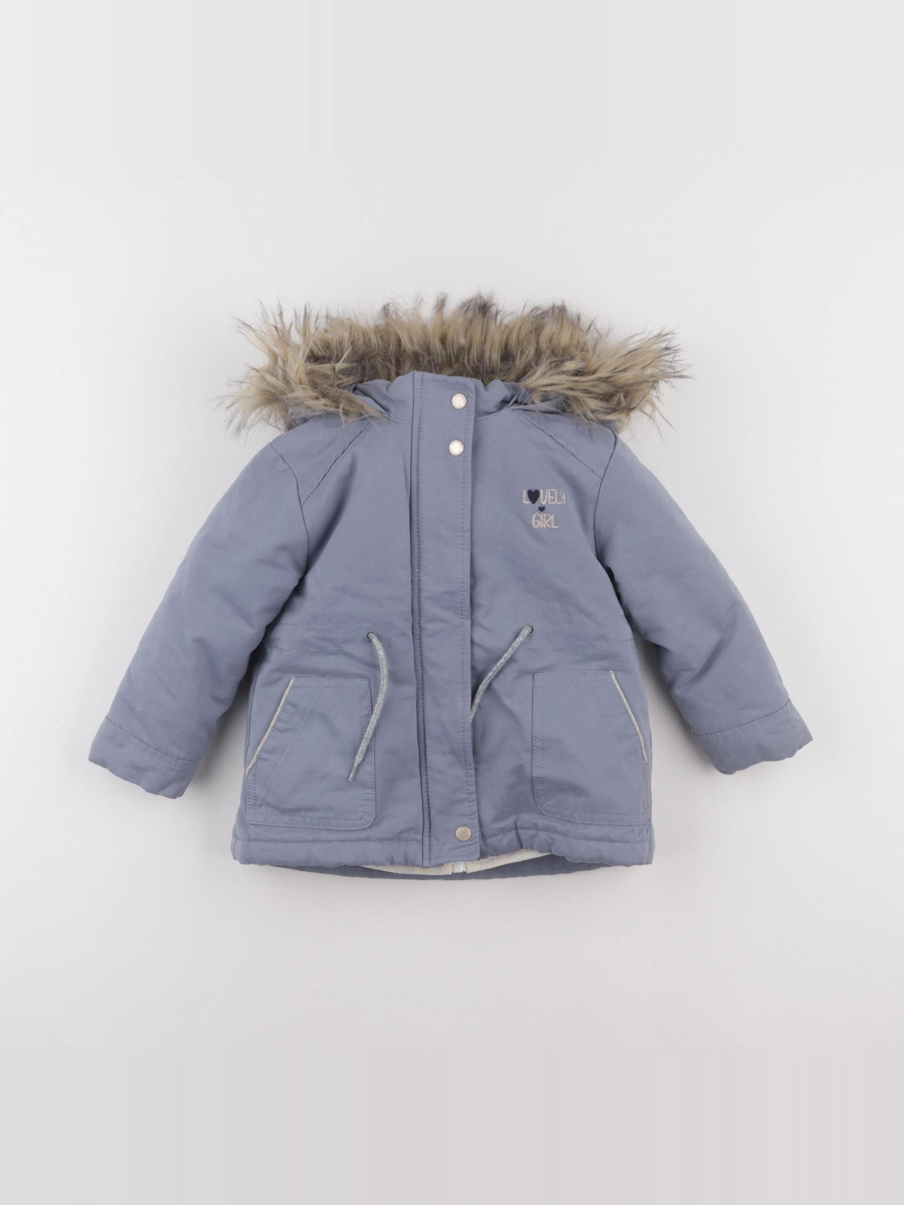 Vertbaudet - parka bleu, violet - 2 ans