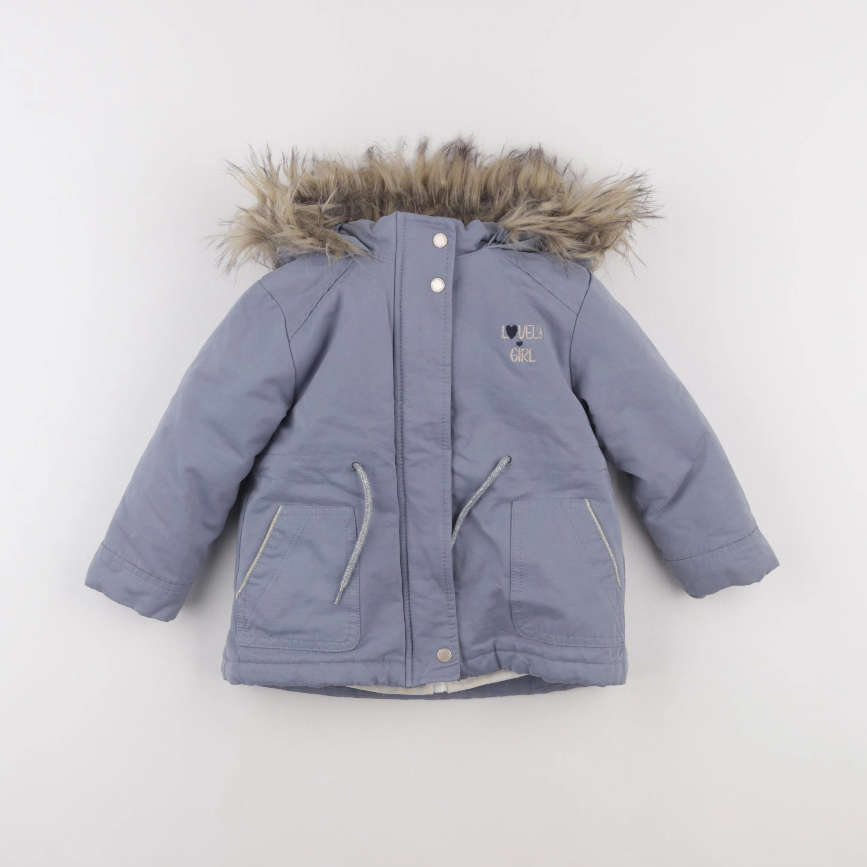 Vertbaudet - parka bleu, violet - 2 ans