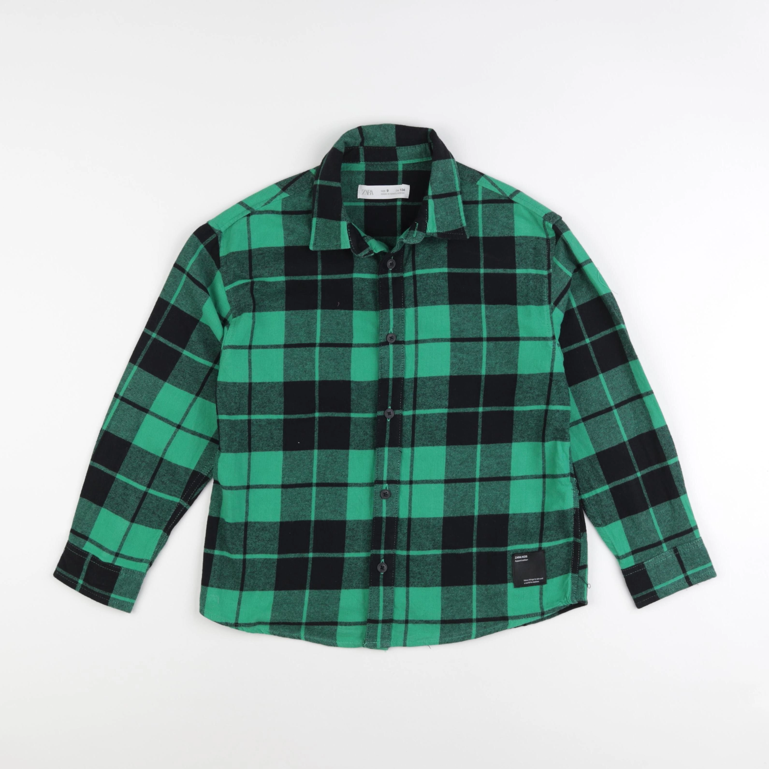 Zara - chemise vert, noir - 9 ans