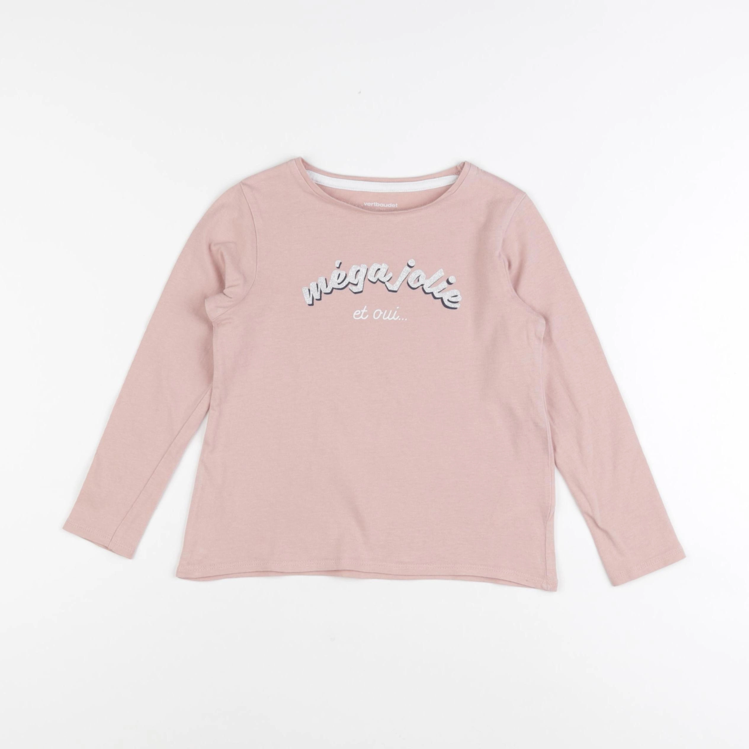 Vertbaudet - tee-shirt rose - 5 ans