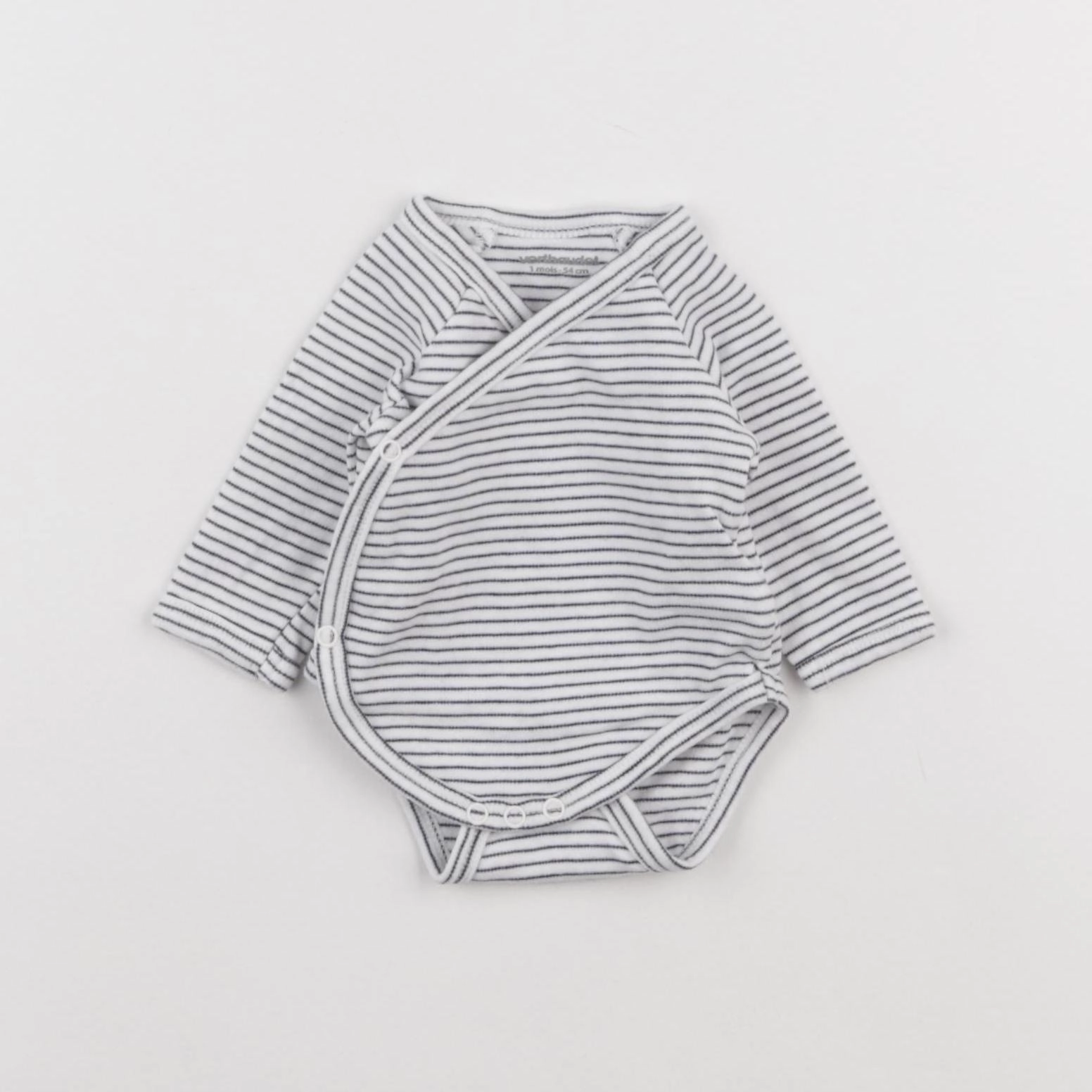 Vertbaudet - body blanc, bleu - 1 mois