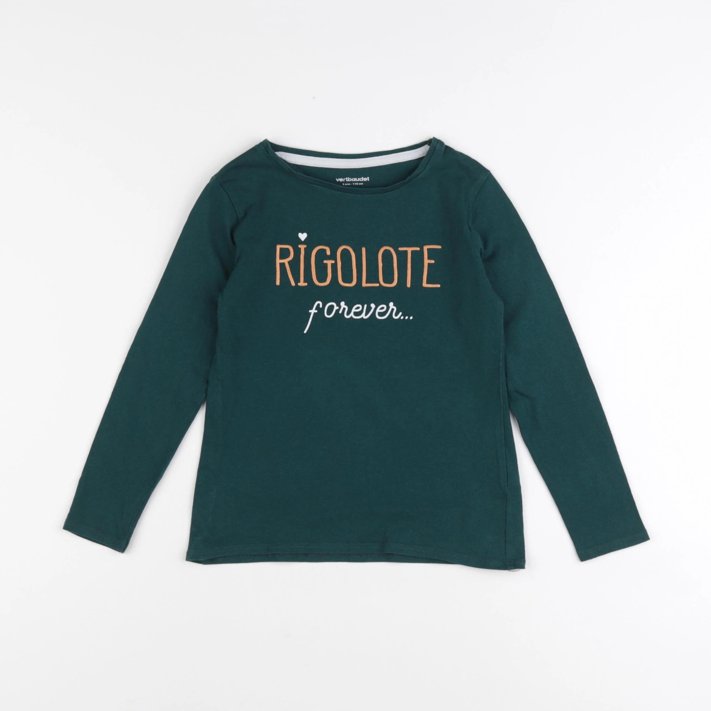 Vertbaudet - tee-shirt vert - 5 ans