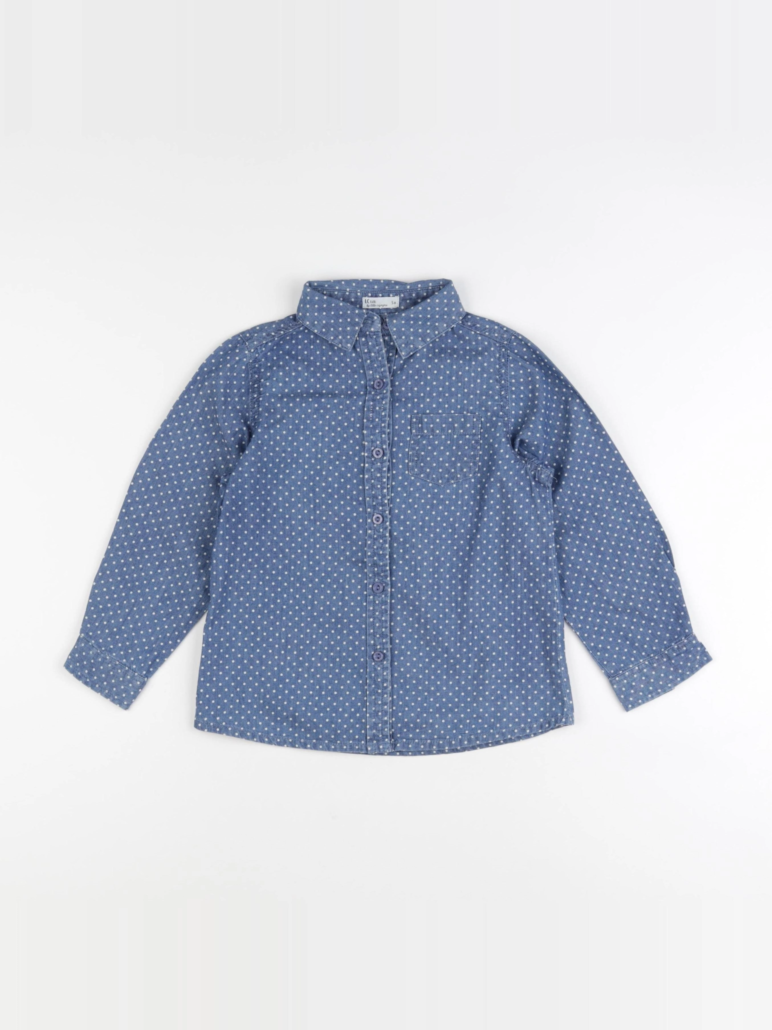 Little Cigogne - blouse bleu - 5 ans