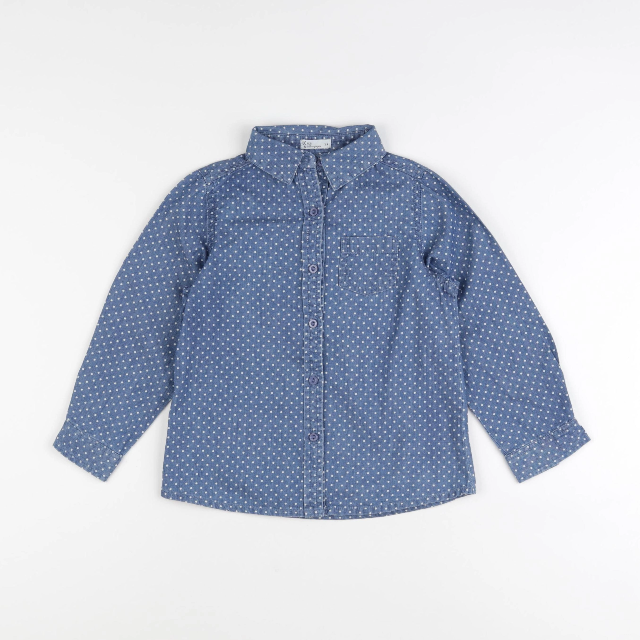 Little Cigogne - blouse bleu - 5 ans