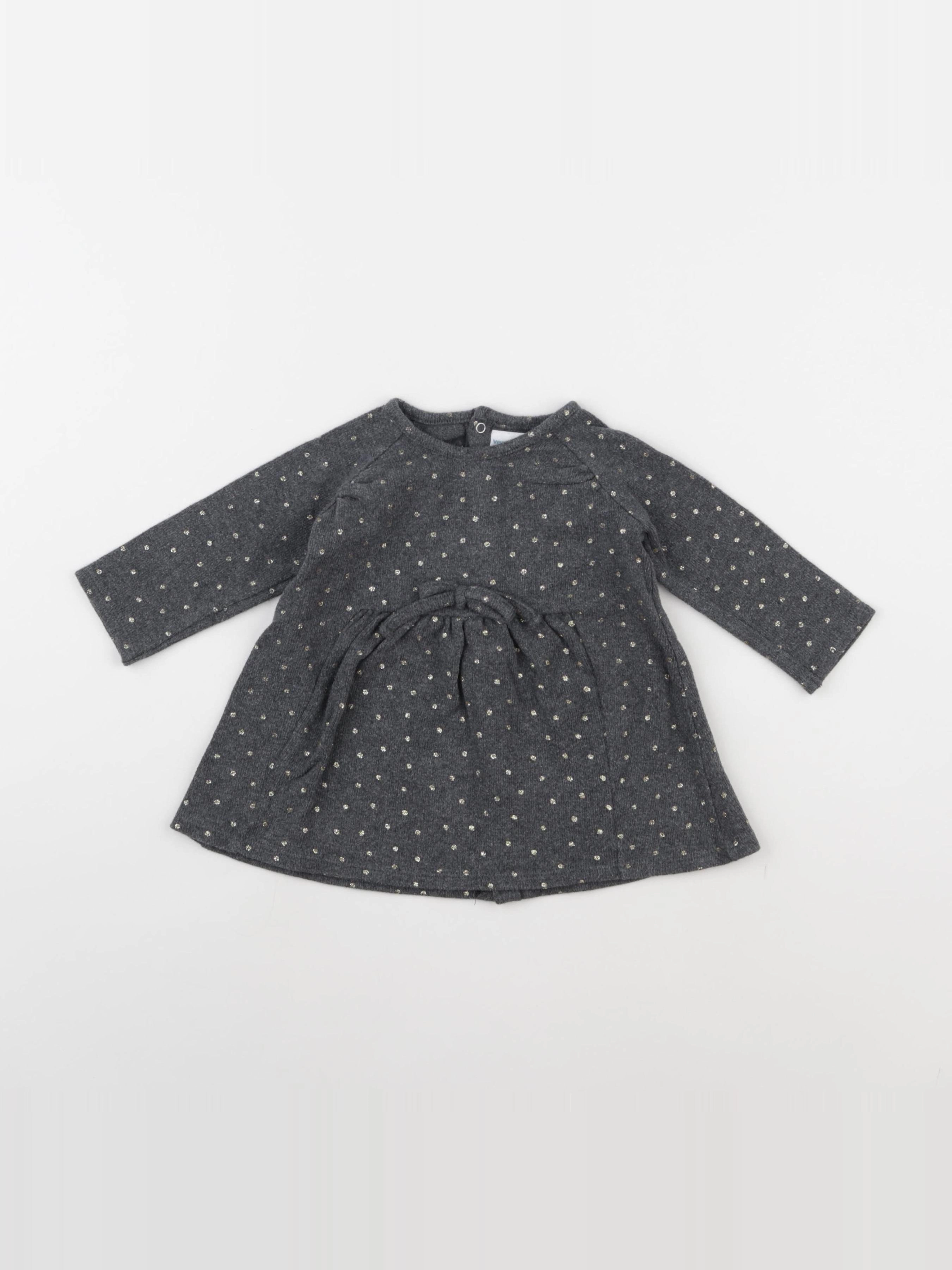Vertbaudet - robe gris - 9 mois