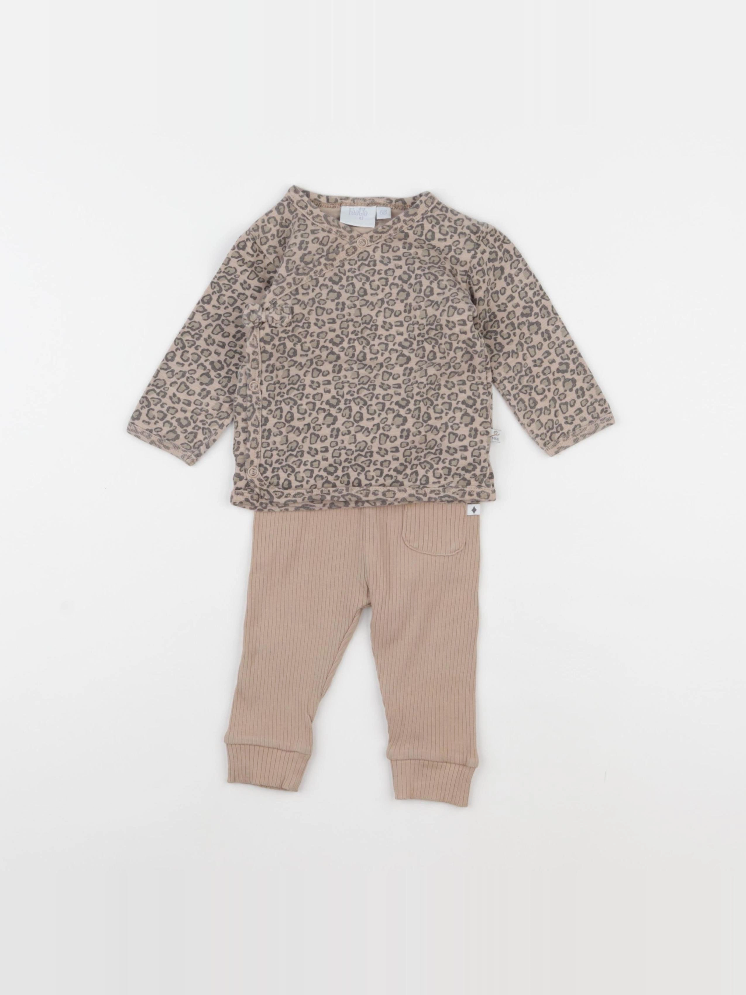 Feetje - ensemble beige, marron - 9 mois