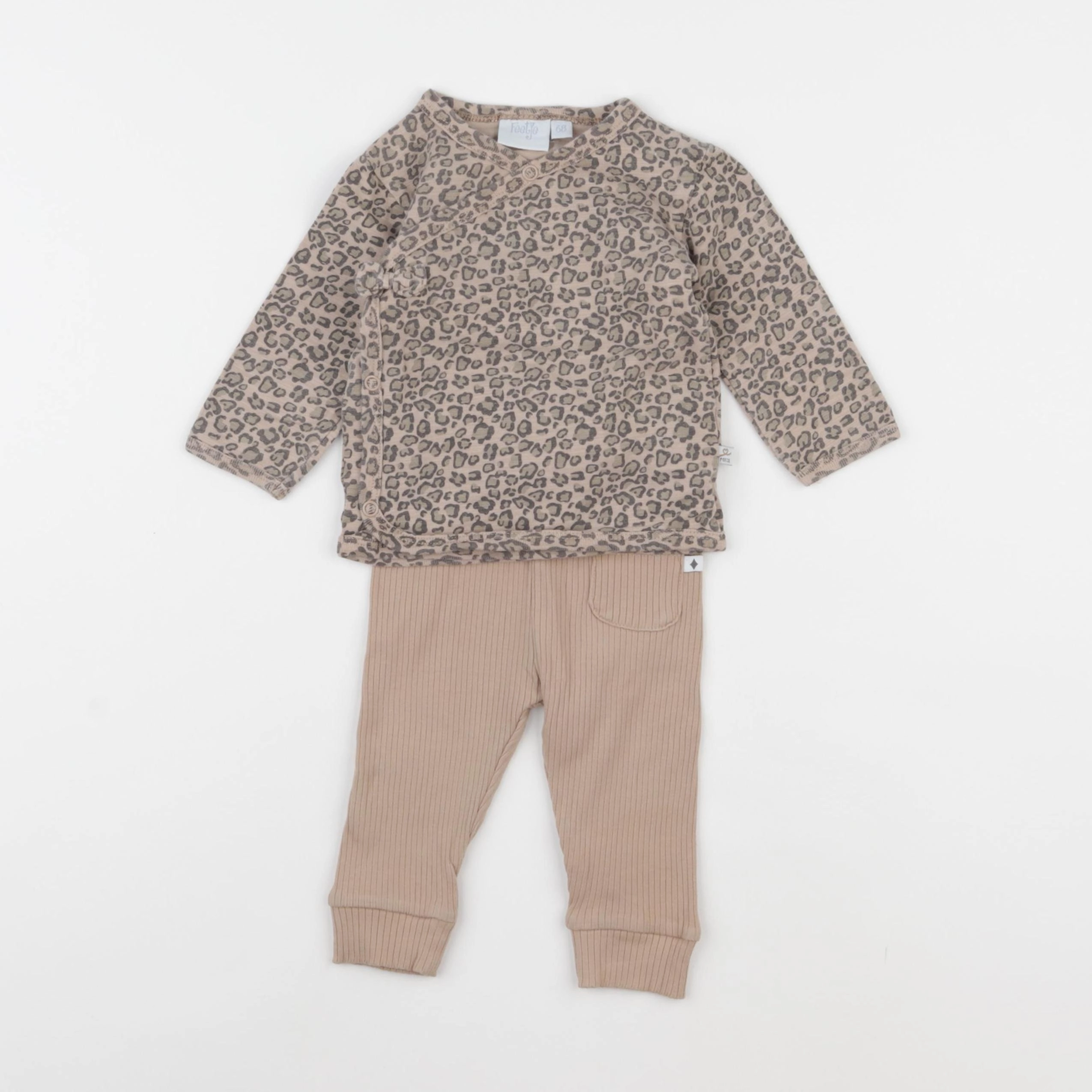 Feetje - ensemble beige, marron - 9 mois