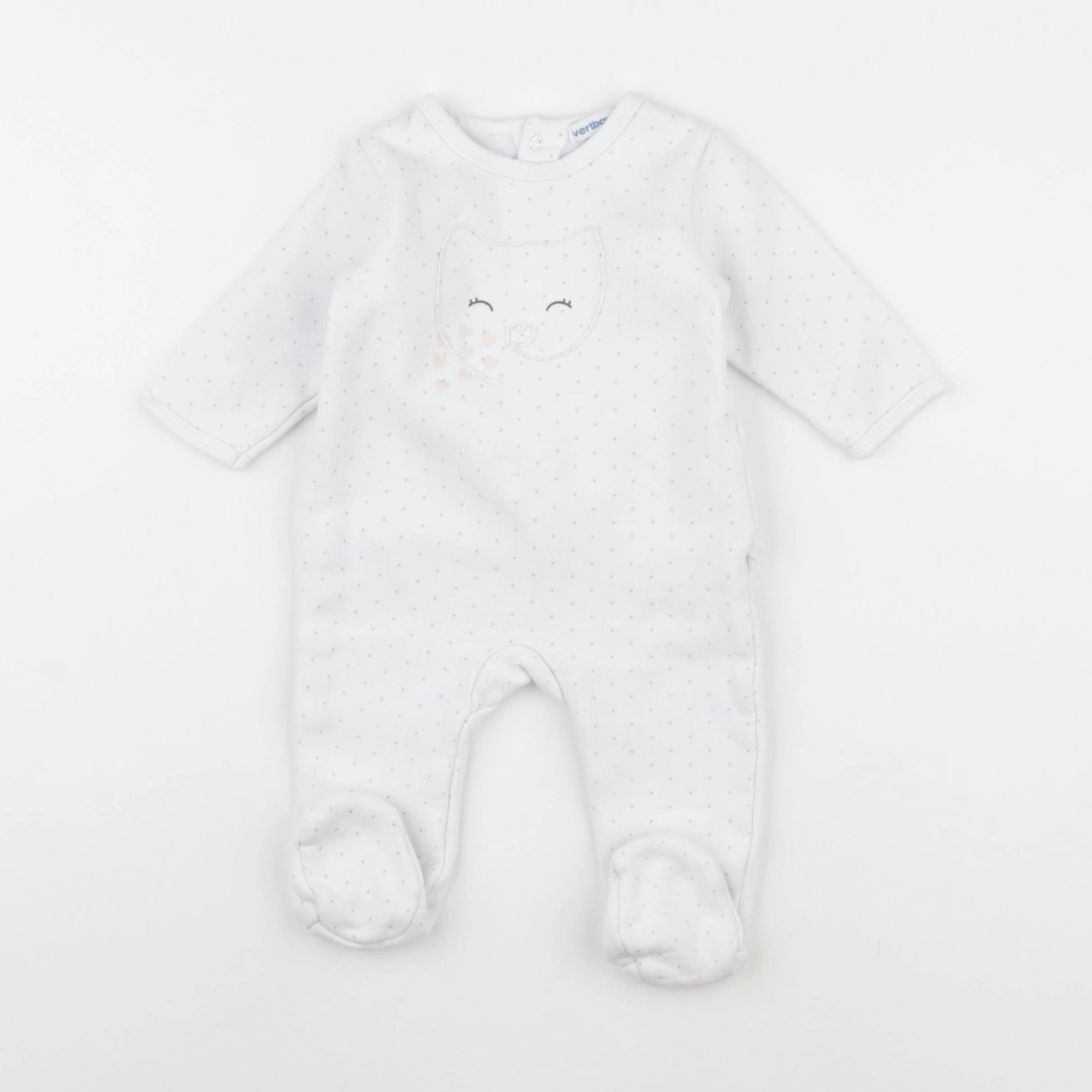 Vertbaudet - pyjama coton blanc - 6 mois