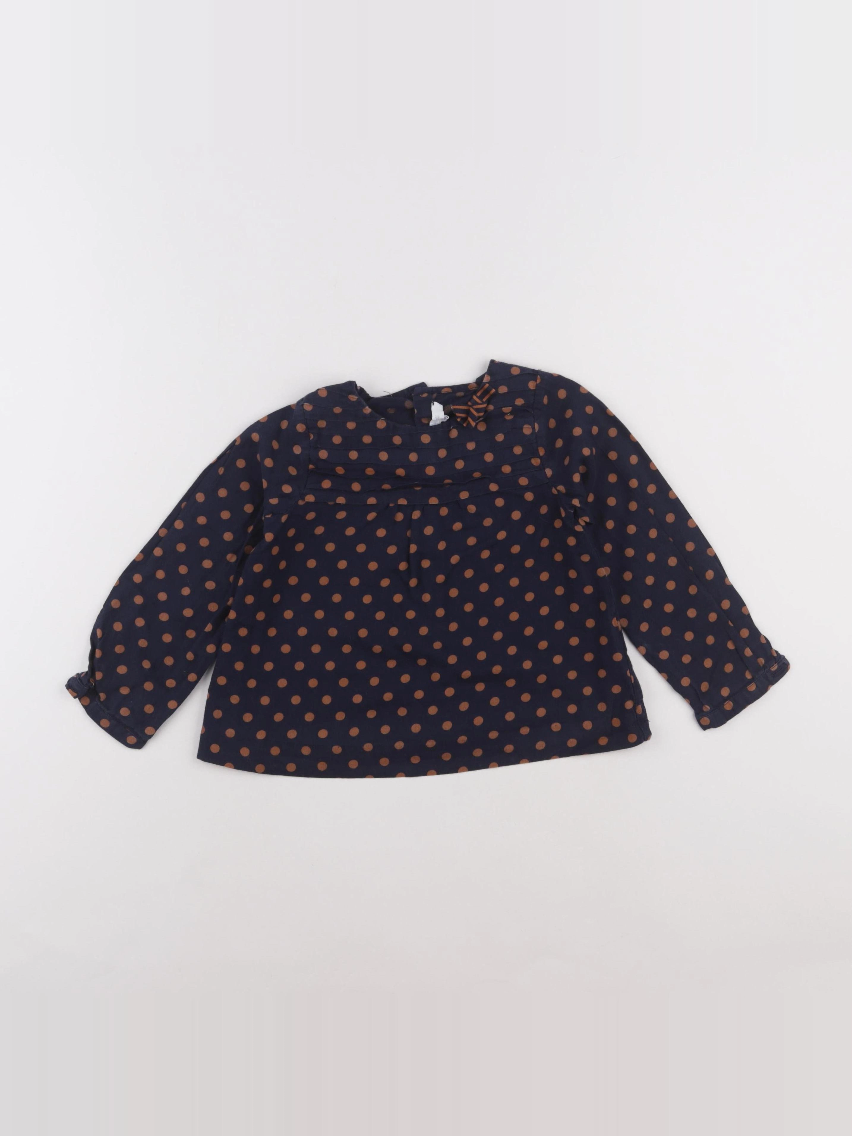Jacadi - blouse bleu, marron - 3 ans