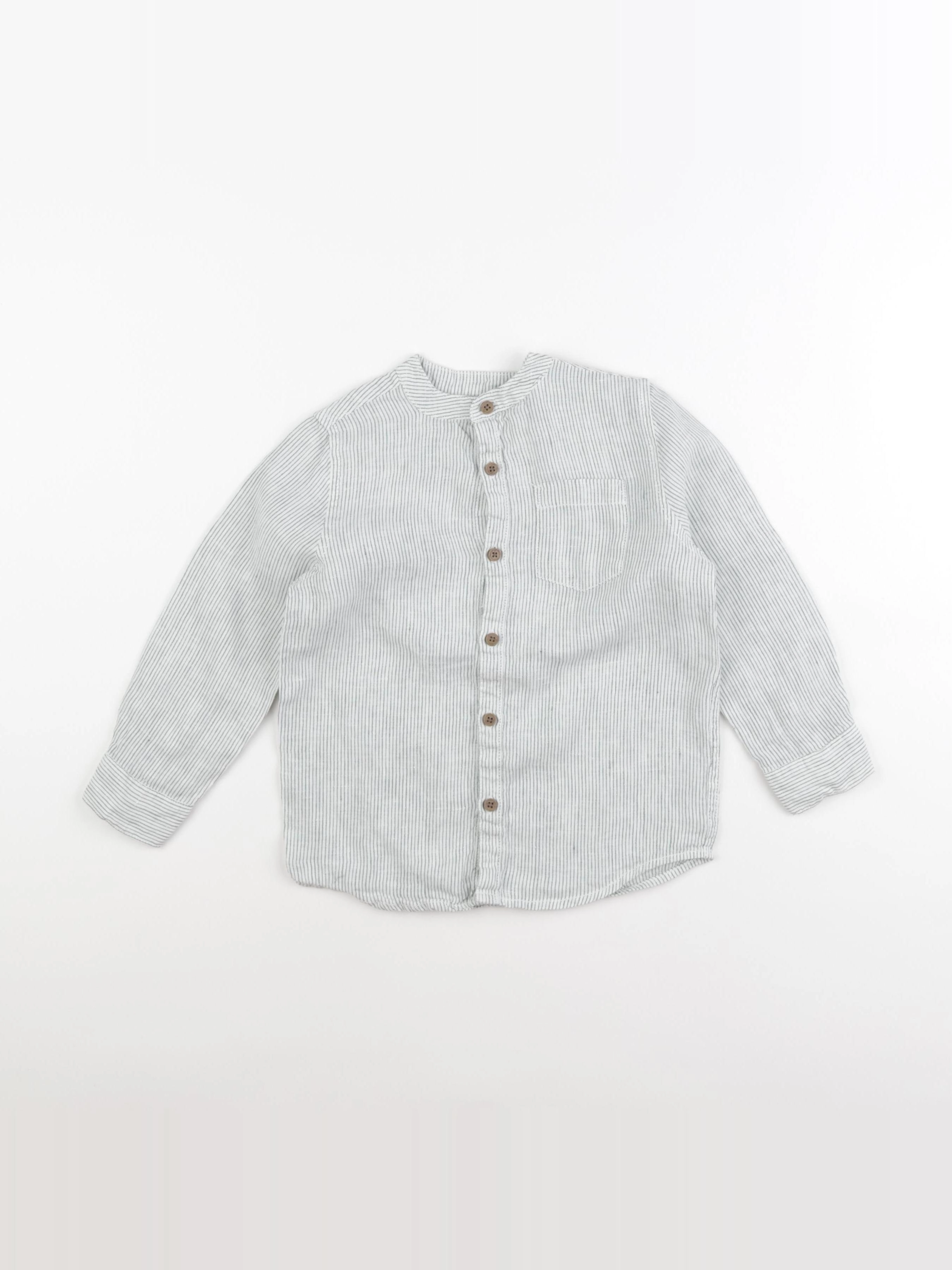 Monoprix - chemise blanc, vert - 4 ans