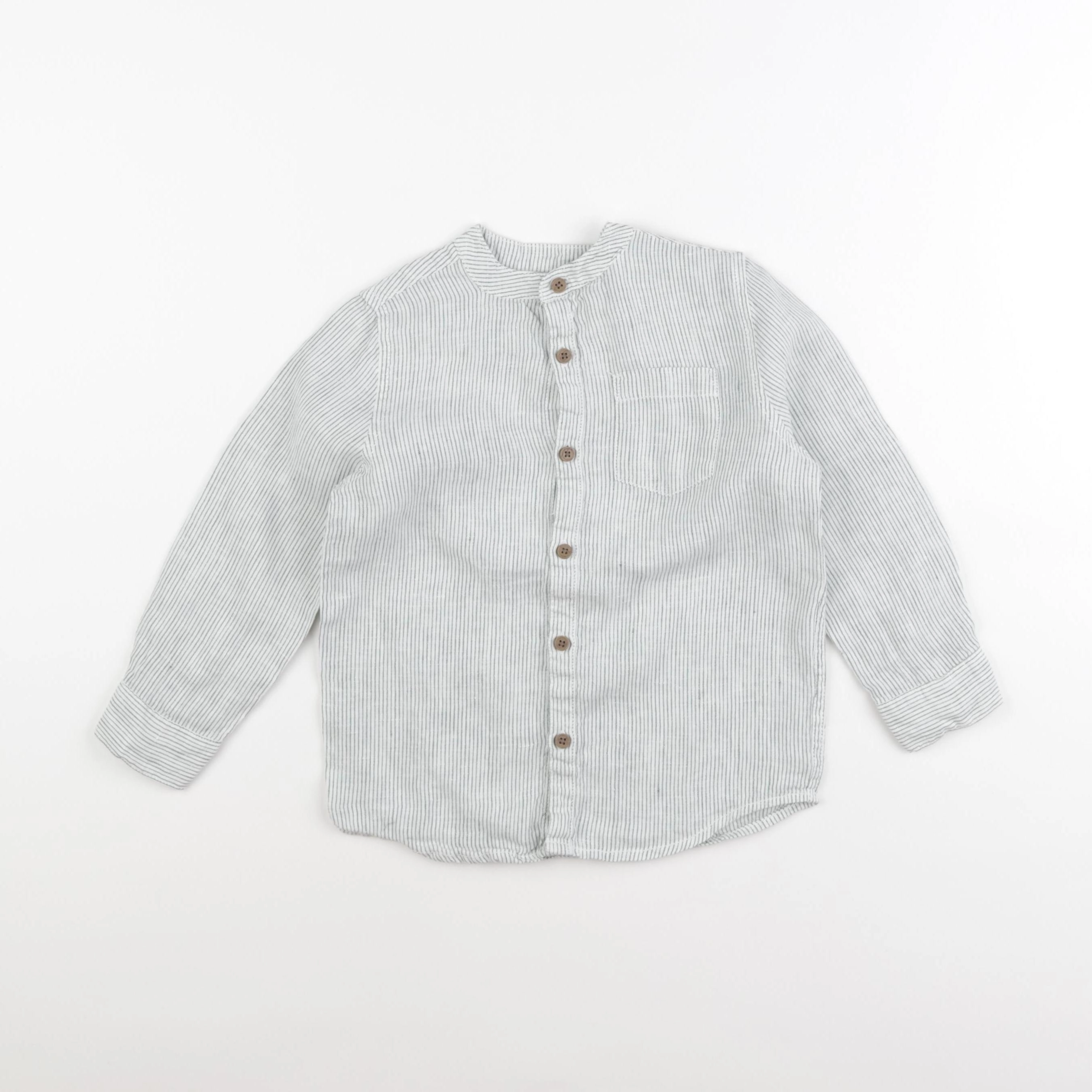 Monoprix - chemise blanc, vert - 4 ans