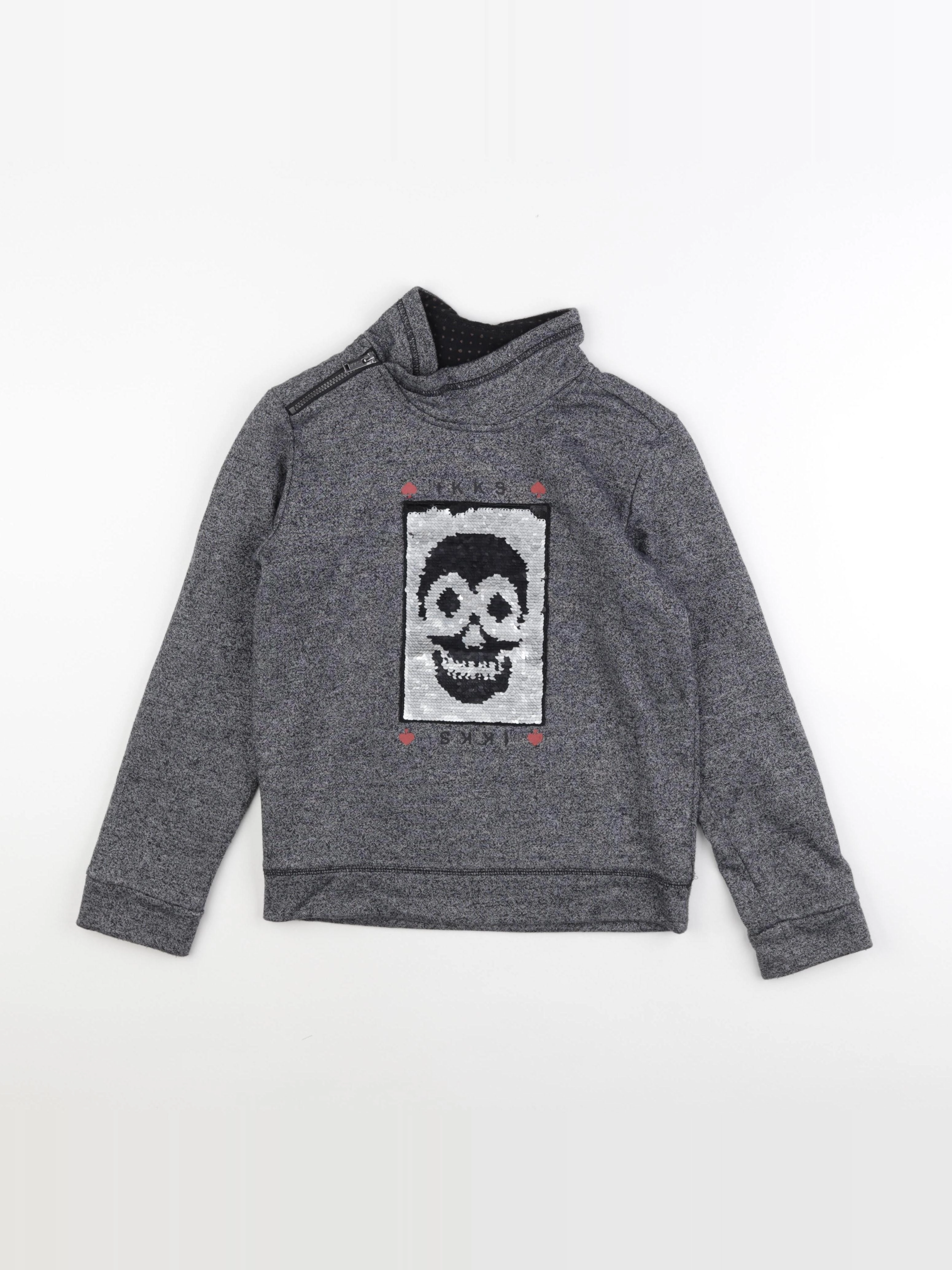 IKKS - sweat gris - 10 ans